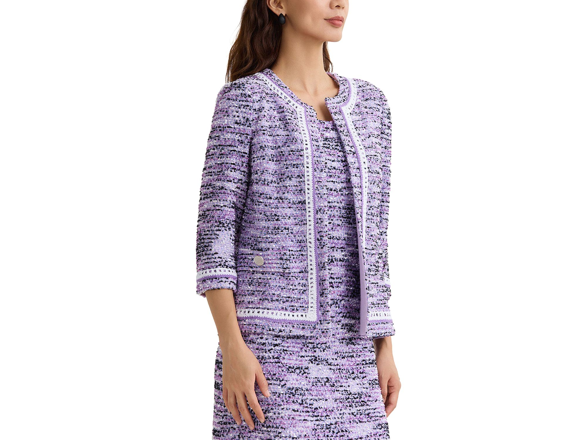 Wrinkle Resistant Eyelash Knit Jacket — Image 4