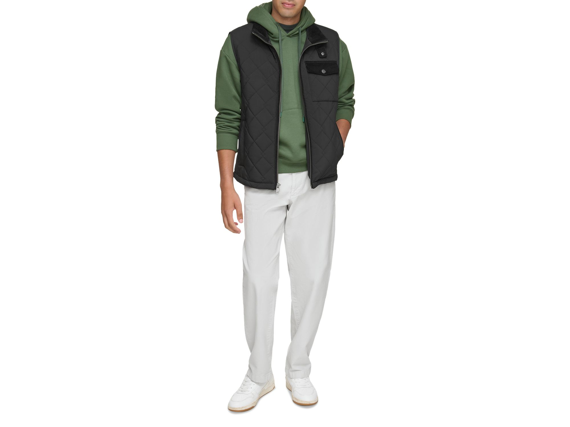 Barnet Quilted Corduroy Trimmed Water Resistant Vest — Image 5