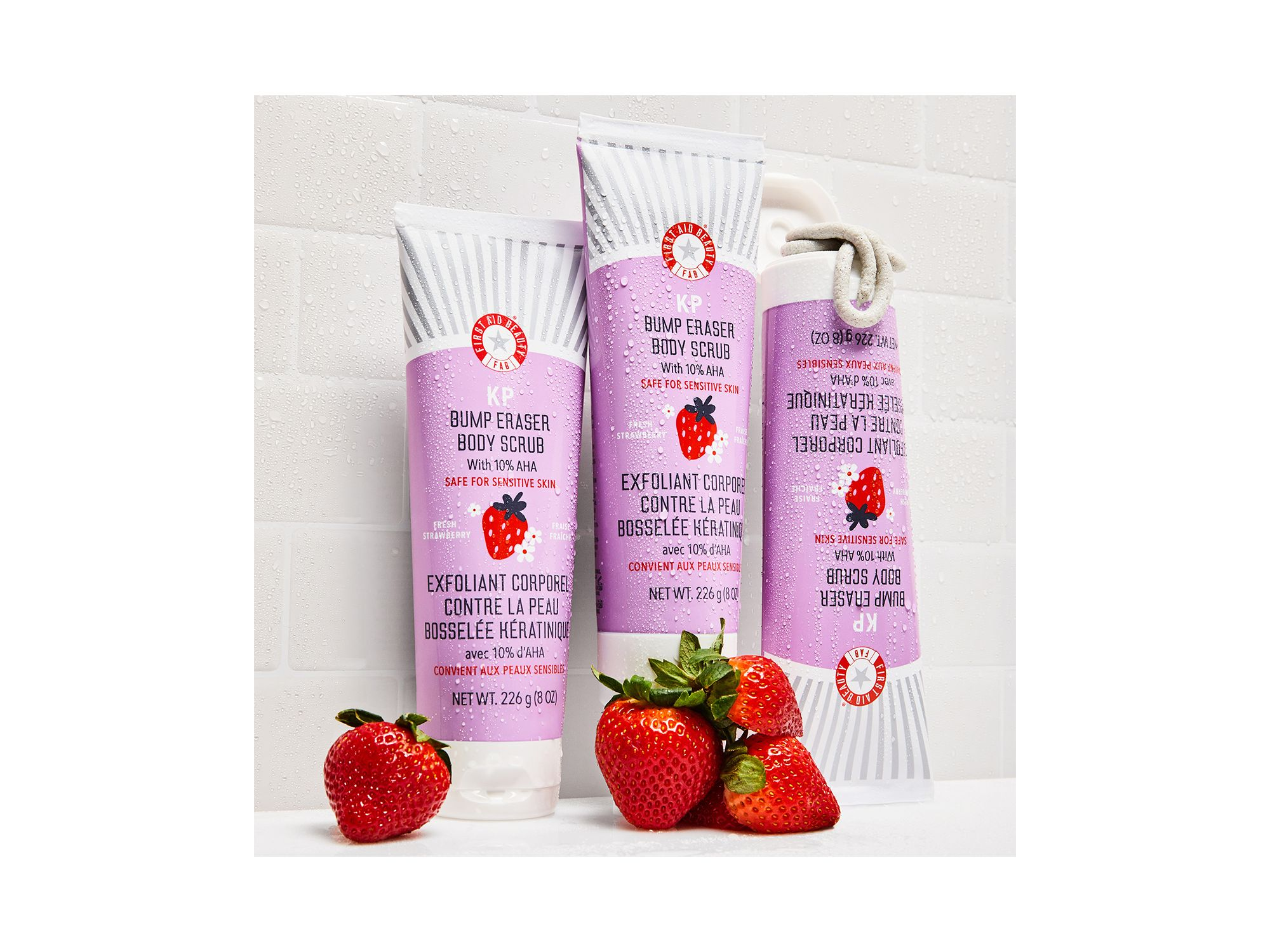 KP Bump Eraser Body Scrub with 10% AHA Body Exfoliant for Keratosis Pilaris - Strawberry — Image 4