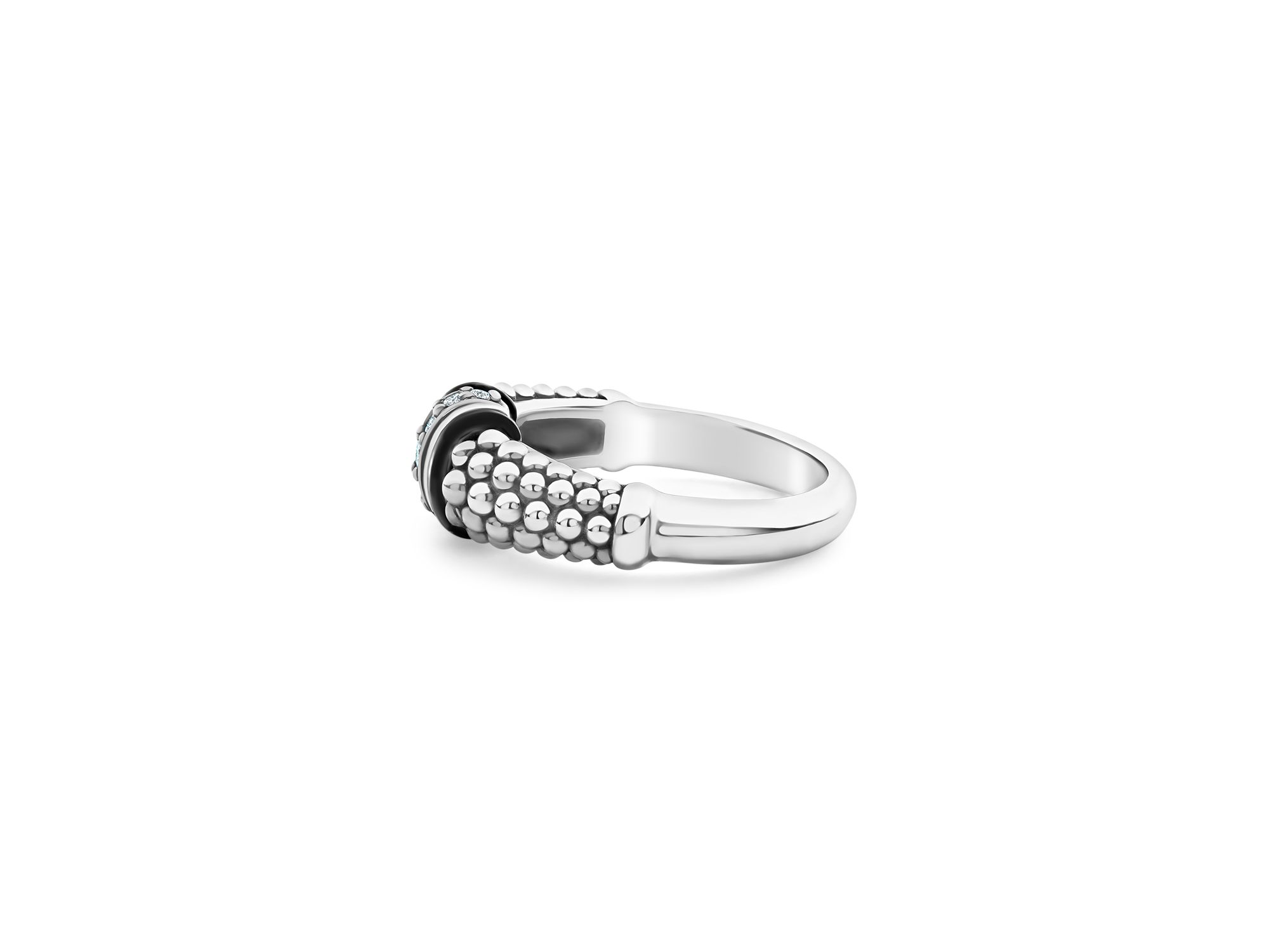 Sterling Black Caviar Diamond & Black Ceramic Statement Ring — Image 5