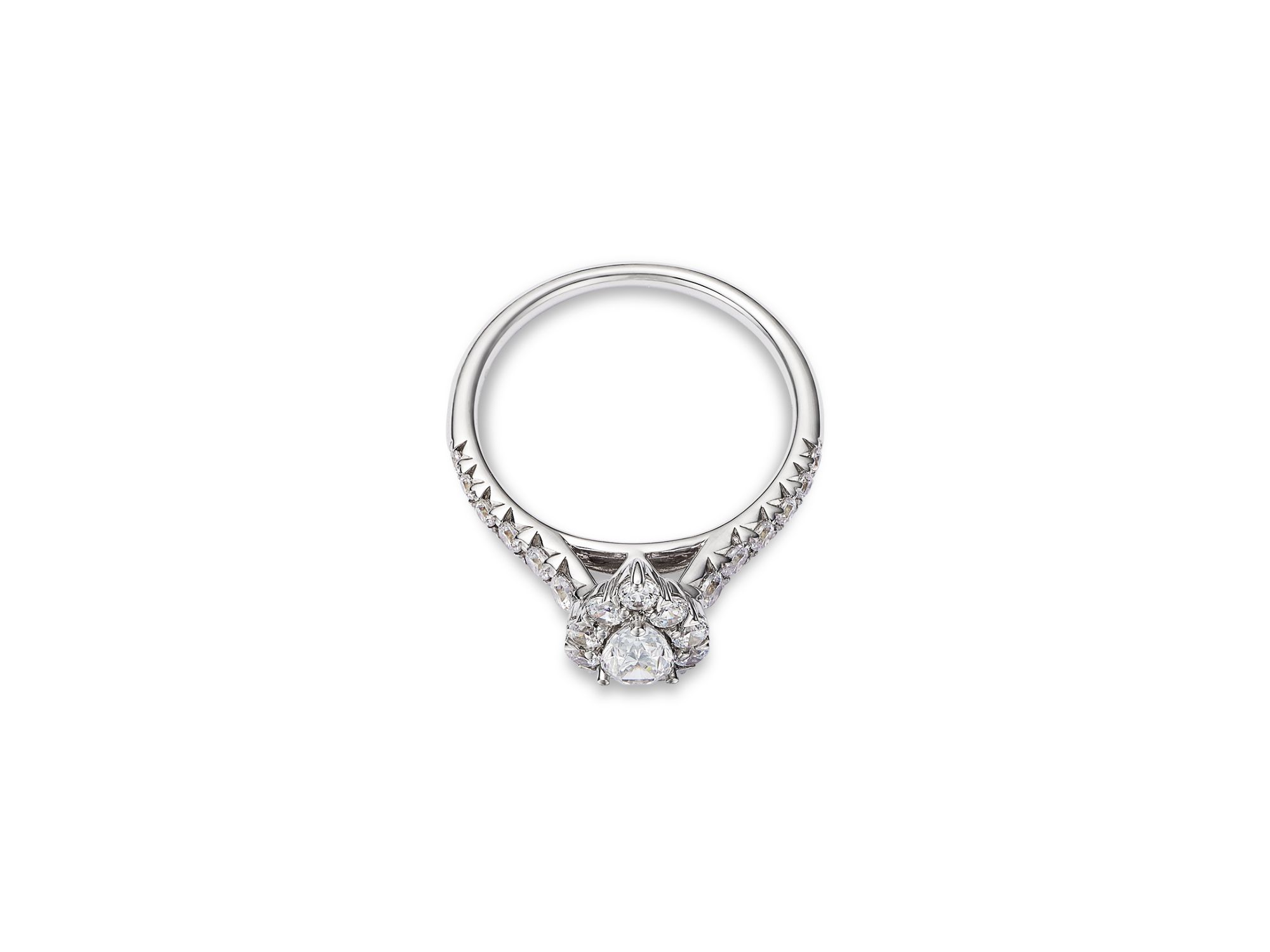 Diamond Pear Shaped Halo Ring in 14K White Gold, 1.0 tcw — Image 3