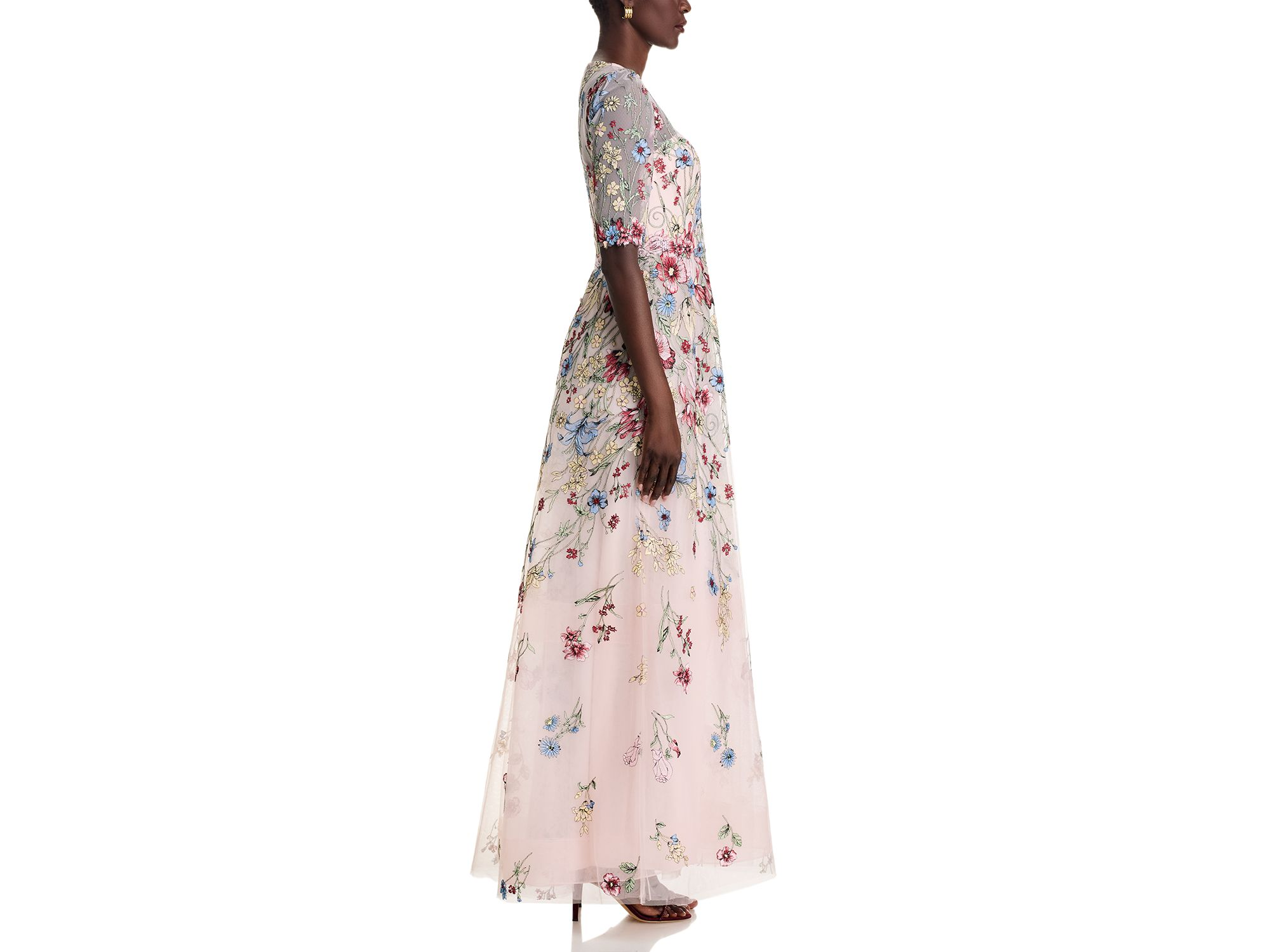 Floral Embroidered Tulle Gown — Image 5
