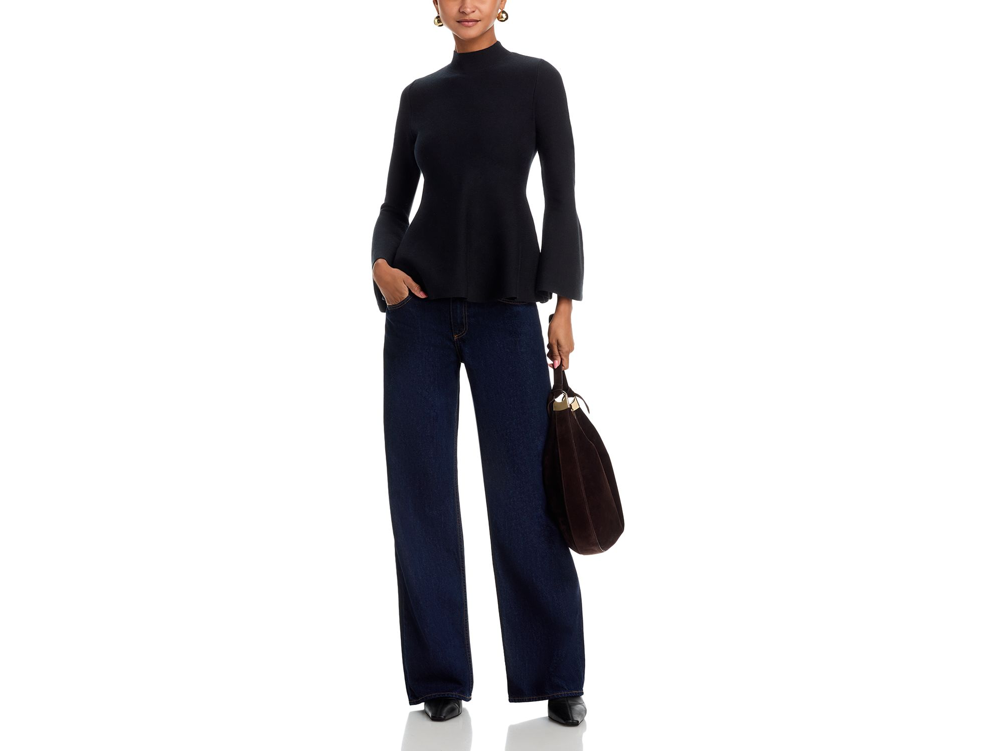Mock Neck Bell Sleeve Top - Exclusive — Image 4