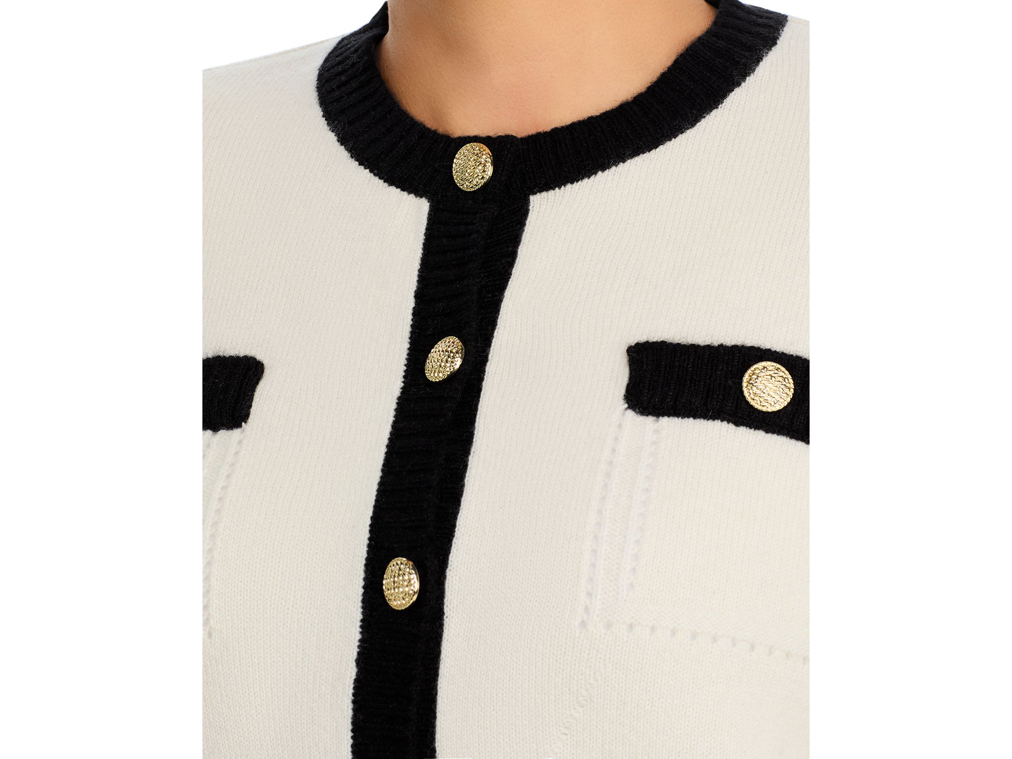100% Cashmere Contrast Trim Cardigan - Exclusive — Image 3