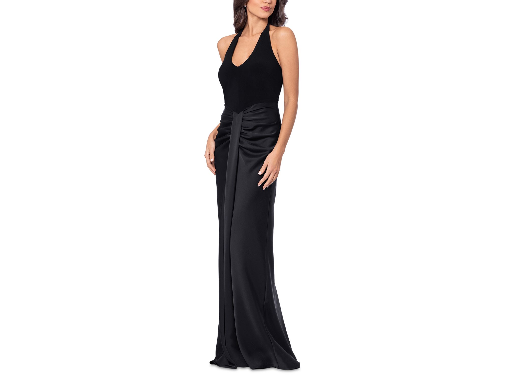 Halter Mixed Media Gown - Exclusive — Image 3