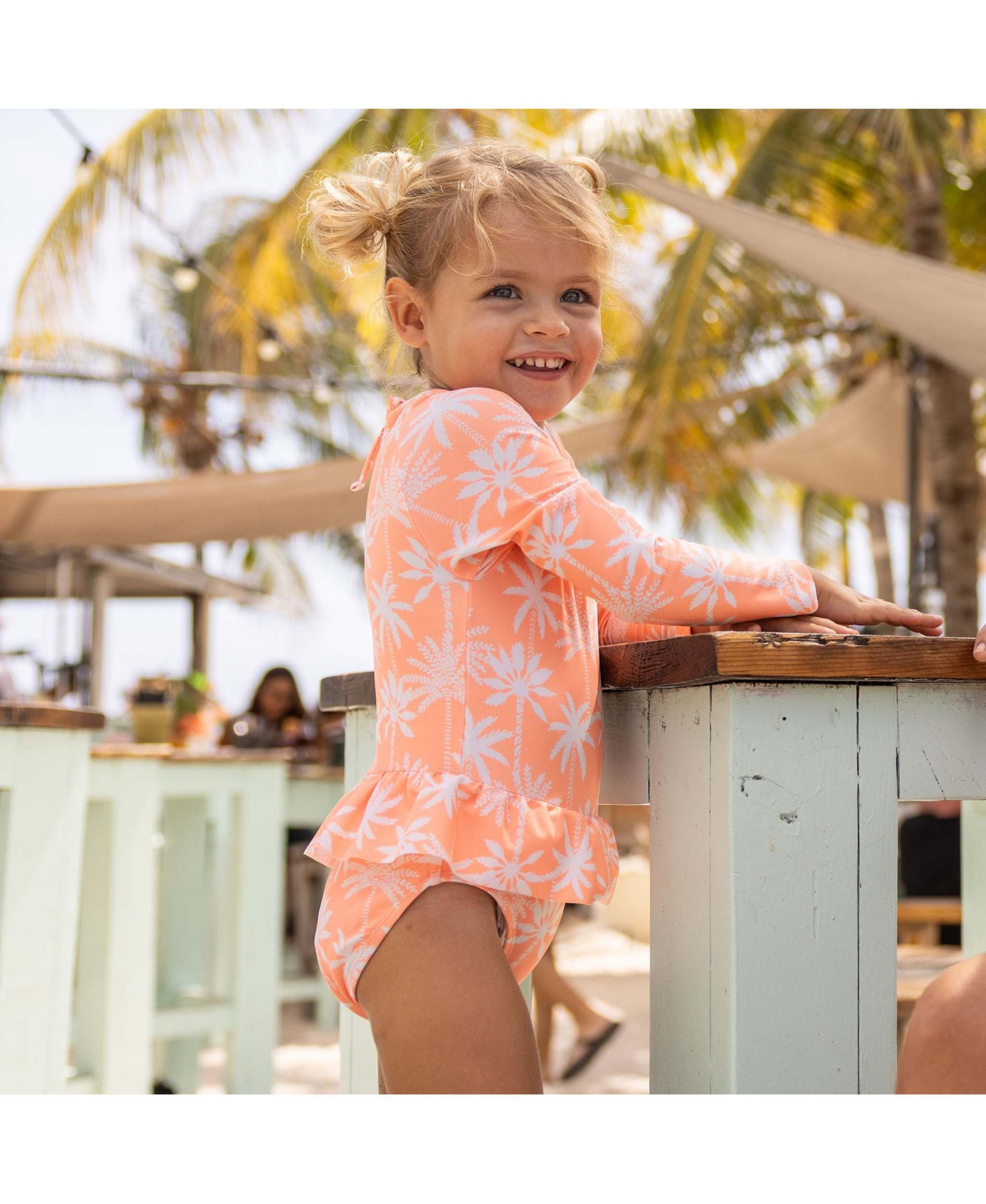 Girls' Cali Palms Recycled Skirt Surf Suit - Baby, Little Kid — Image 3