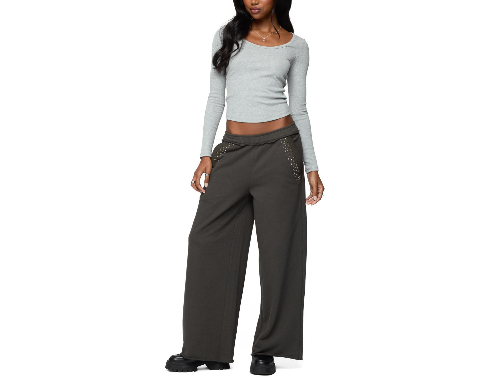 Wrenn Studded Wide Leg Sweatpants — Image 4