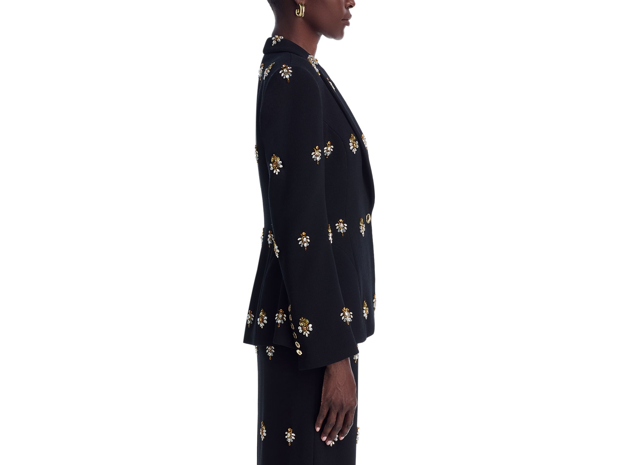 Crystal Embroidered Wool Blazer — Image 5