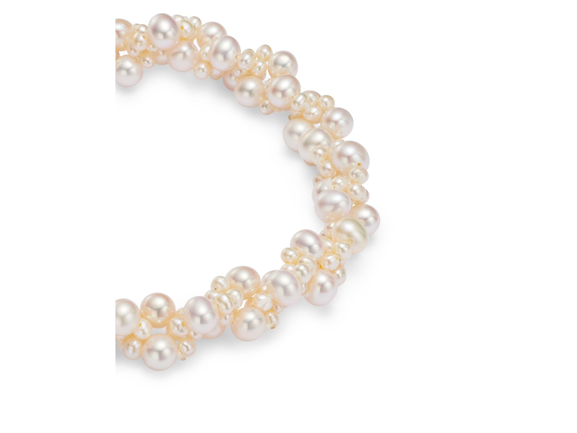 Cultured Freshwater Pearl Woven Bracelet in 14K White Gold, 3mm - Exclusive — Image 4