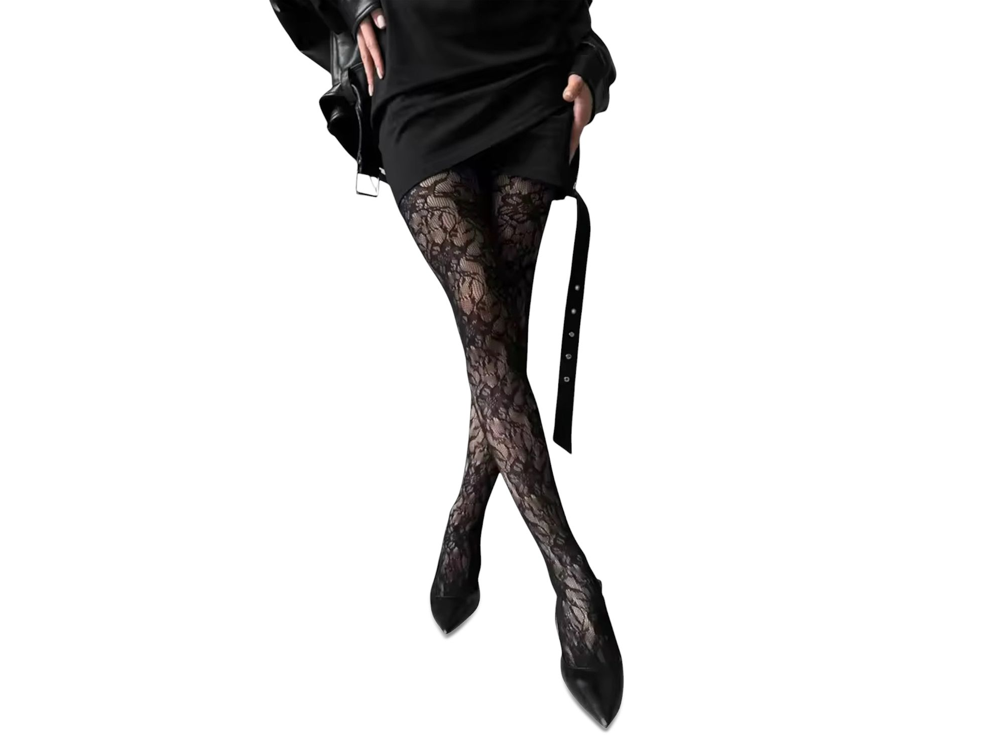 Venise Lace Fishnet Tights — Image 4