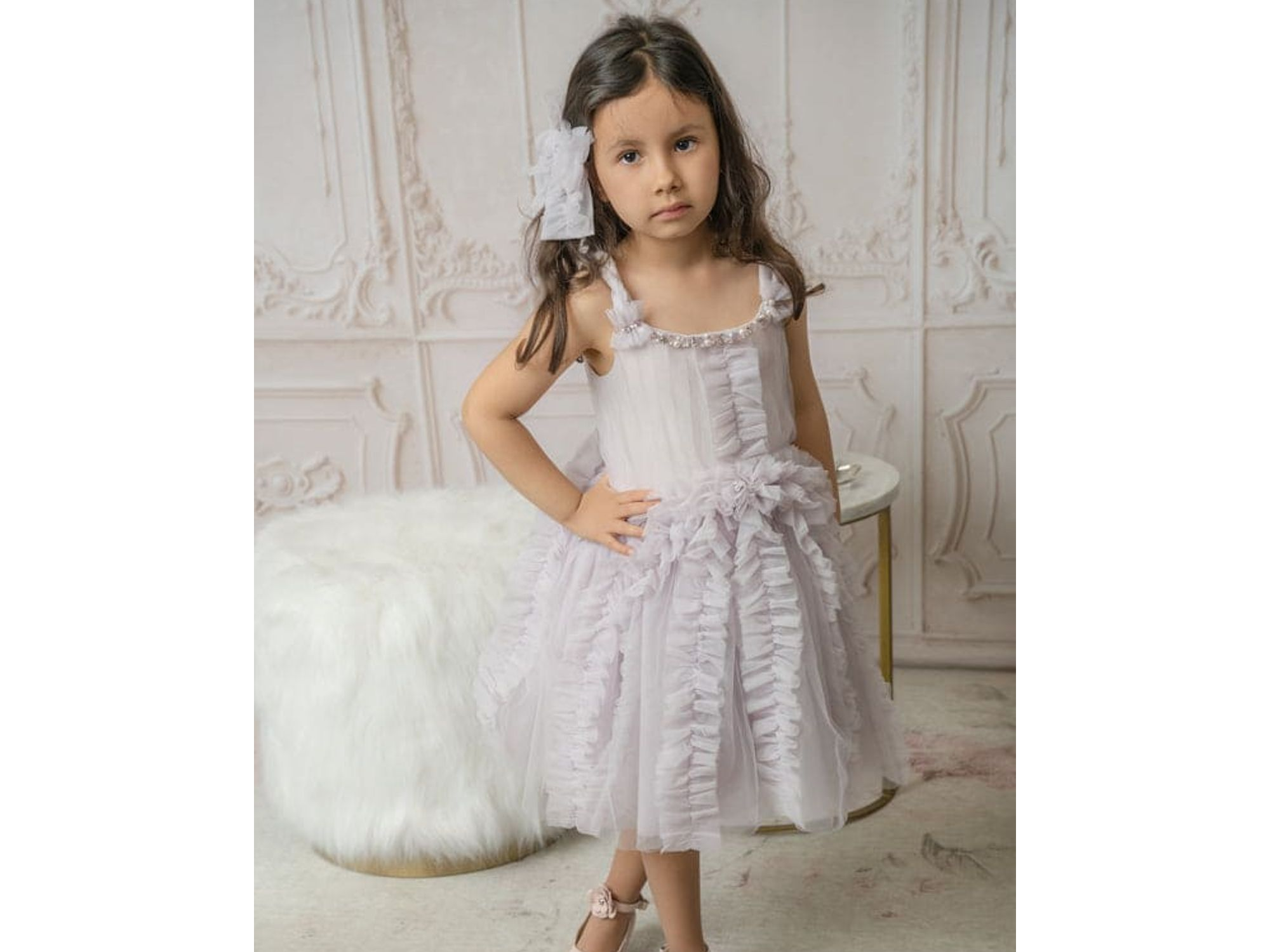 Girls' Ariel Lavender Tulle Dress - Baby, Little Kid, Big Kid — Image 3