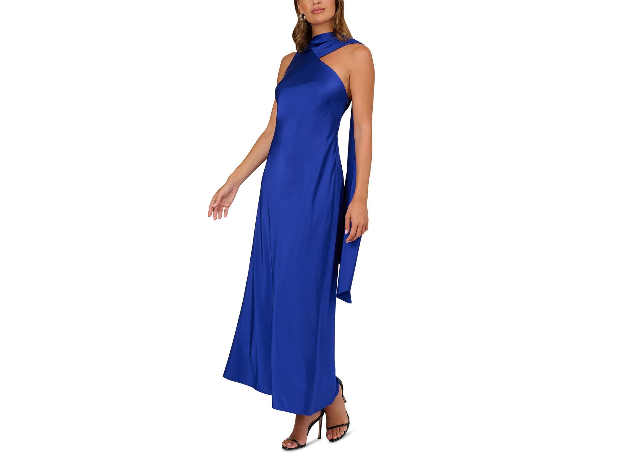 Asymmetrical Satin Dress — Image 4