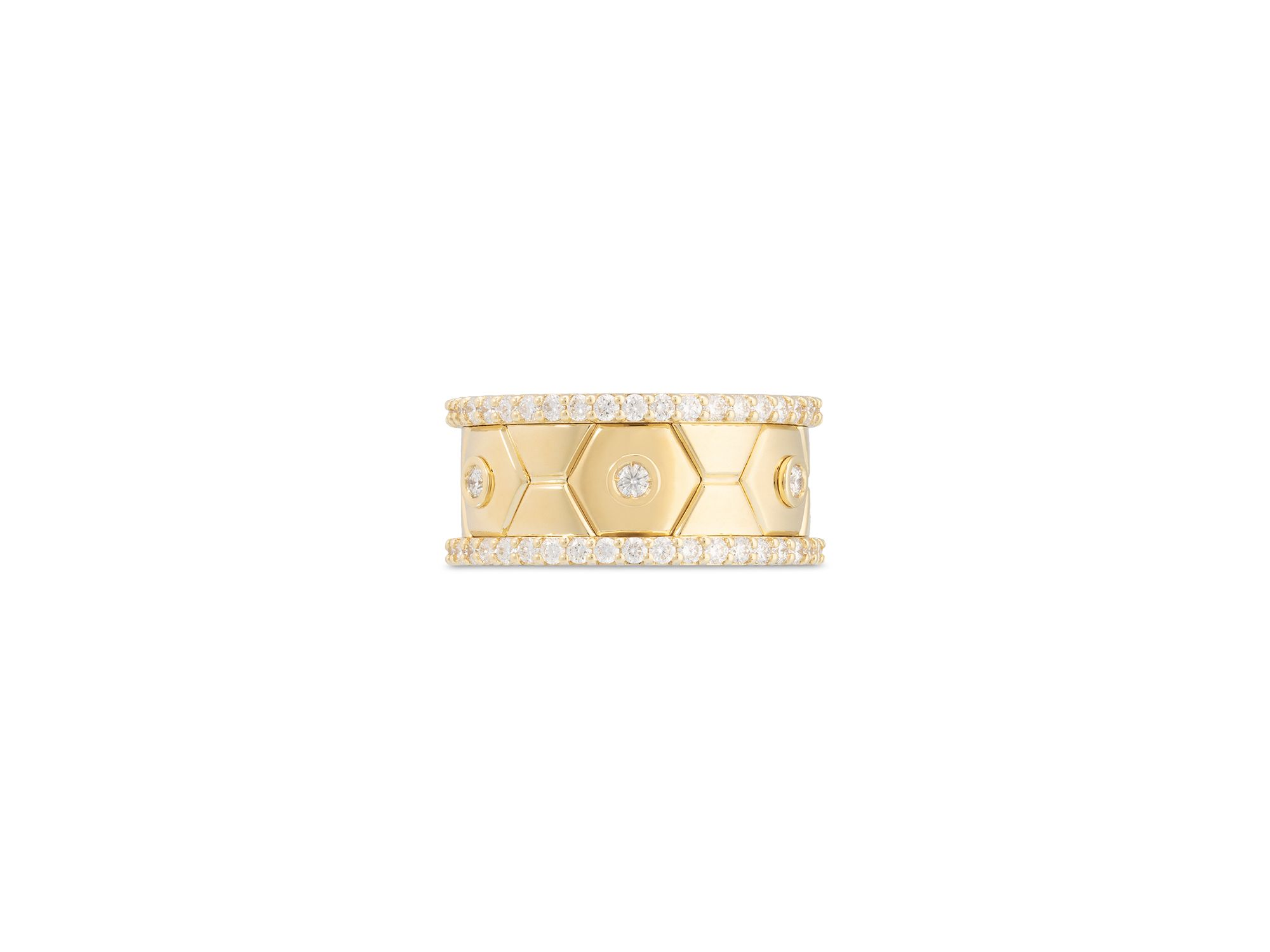 18K Yellow Gold Baia Diamond Hexagon Band — Image 4
