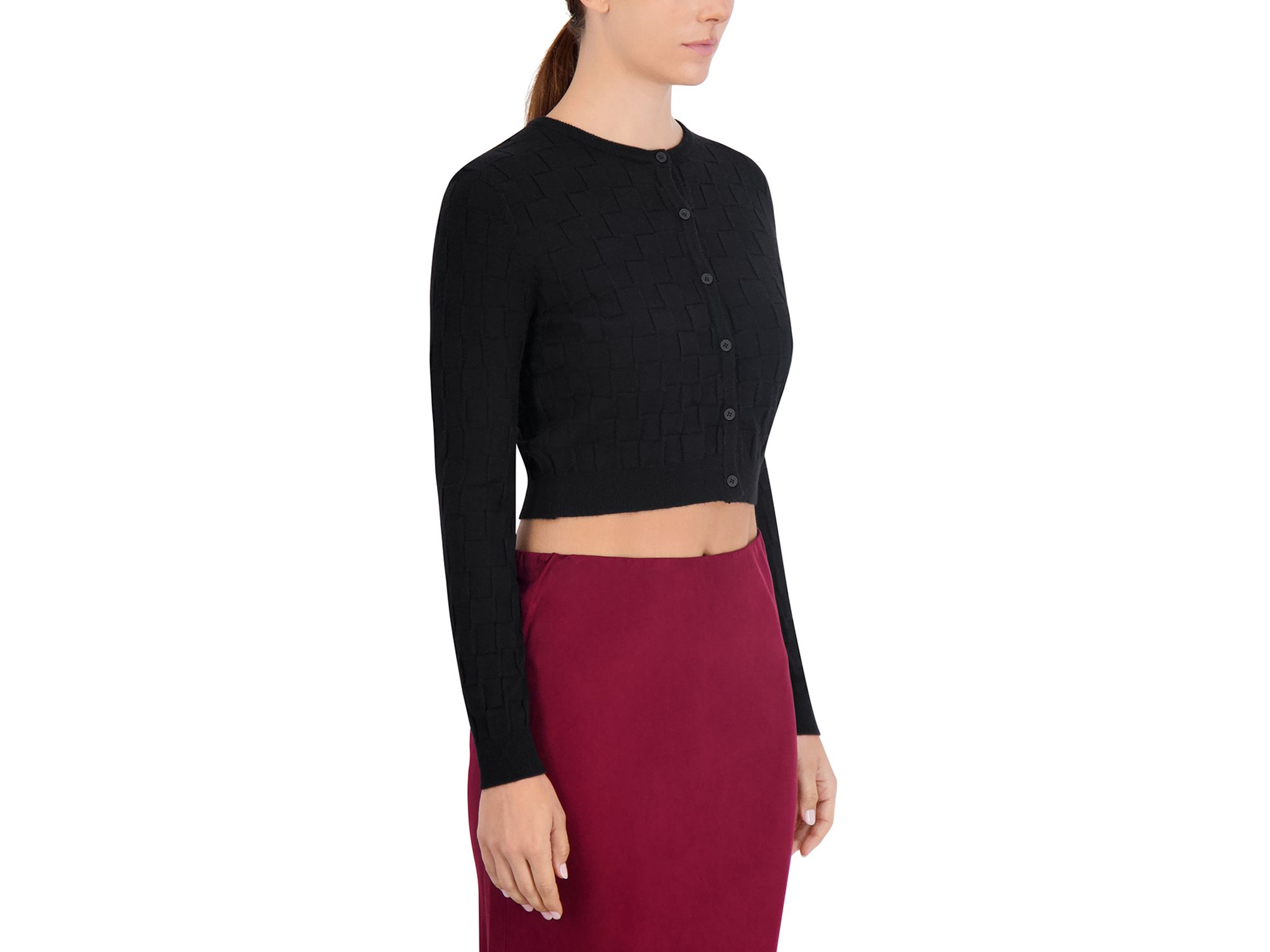 Basketweave Knit Cardigan — Image 4