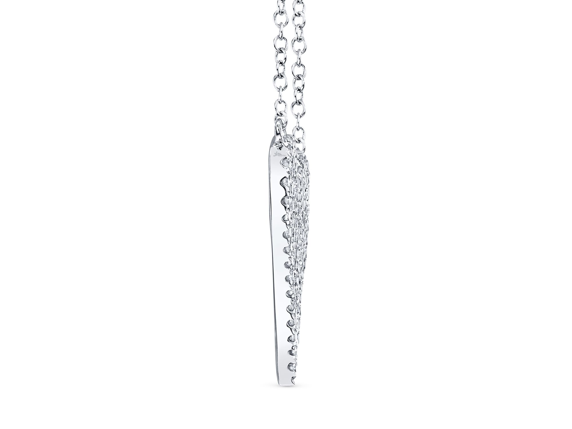 14K White Gold Kate Diamond Pavé Heart Pendant Necklace, 15"-18" — Image 5