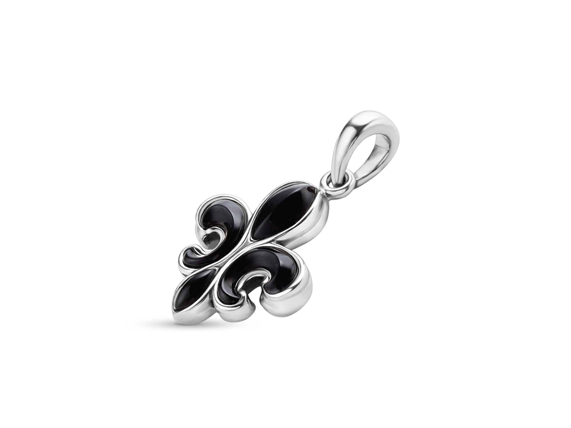Men's Sterling Silver Anthem Black Agate Fleur-De-Lis Pendant - Exclusive — Image 3