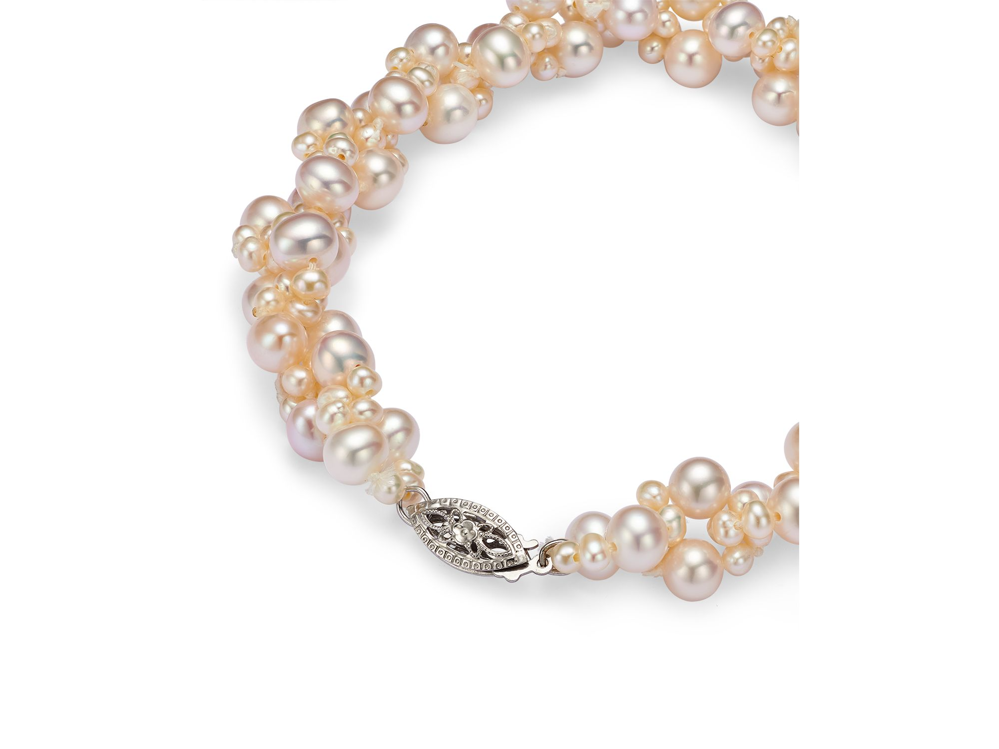 Cultured Freshwater Pearl Woven Bracelet in 14K White Gold, 3mm - Exclusive — Image 3