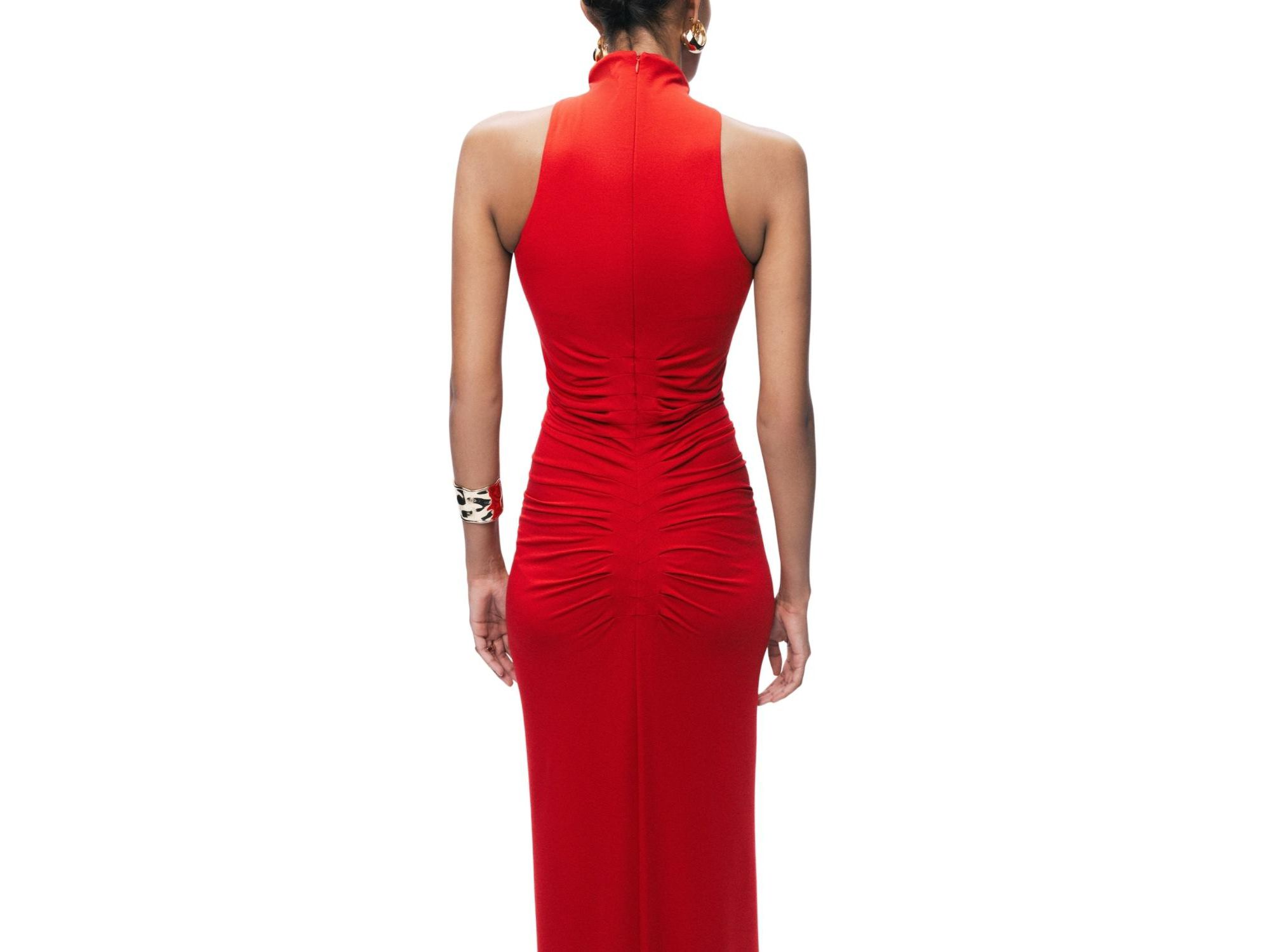 Ruched High-Neck Maxi Dress — Image 4