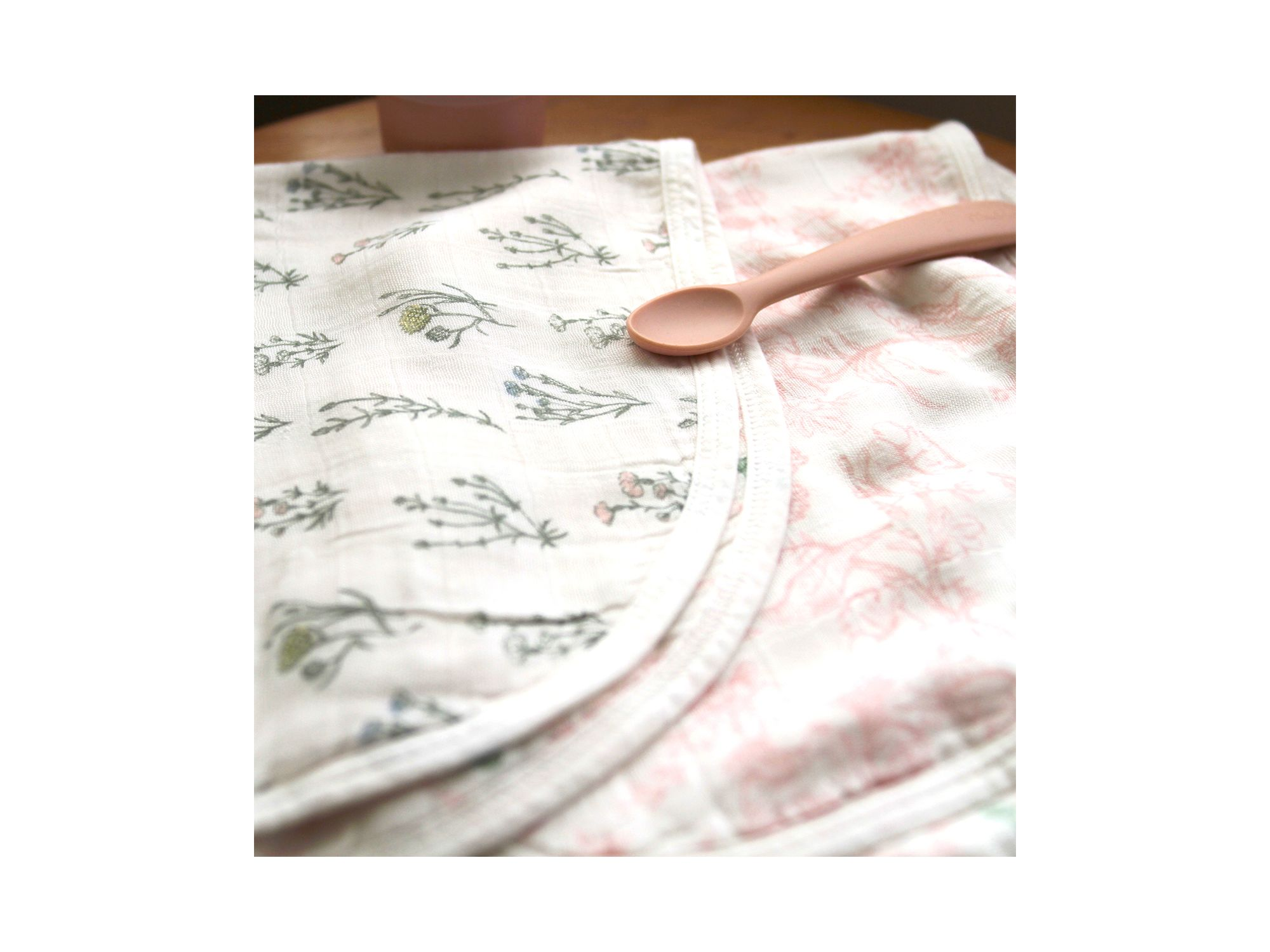Silky Soft French Floral Burpy Bibs, Pack of 2 — Image 4
