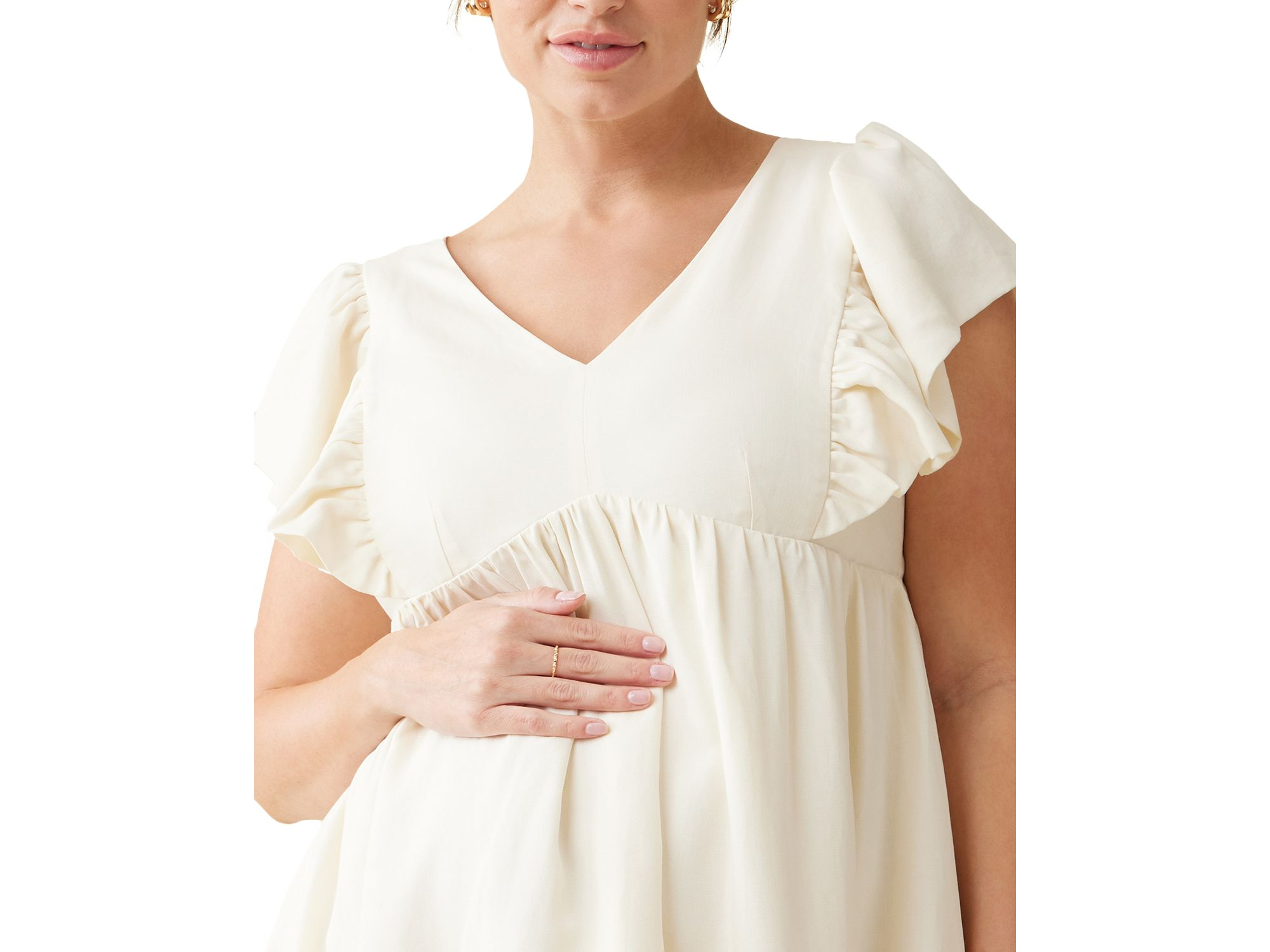 Maternity Flutter Sleeve Dress — Image 3