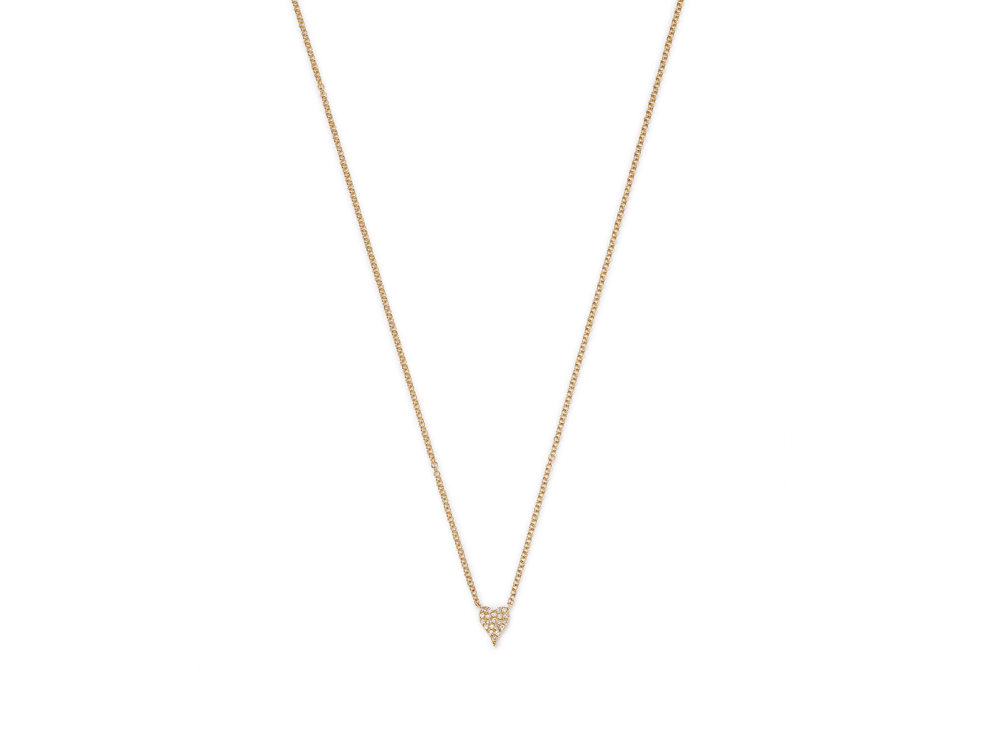 14K Yellow Gold Diamond Heart Pendant Necklace - Exclusive — Image 4