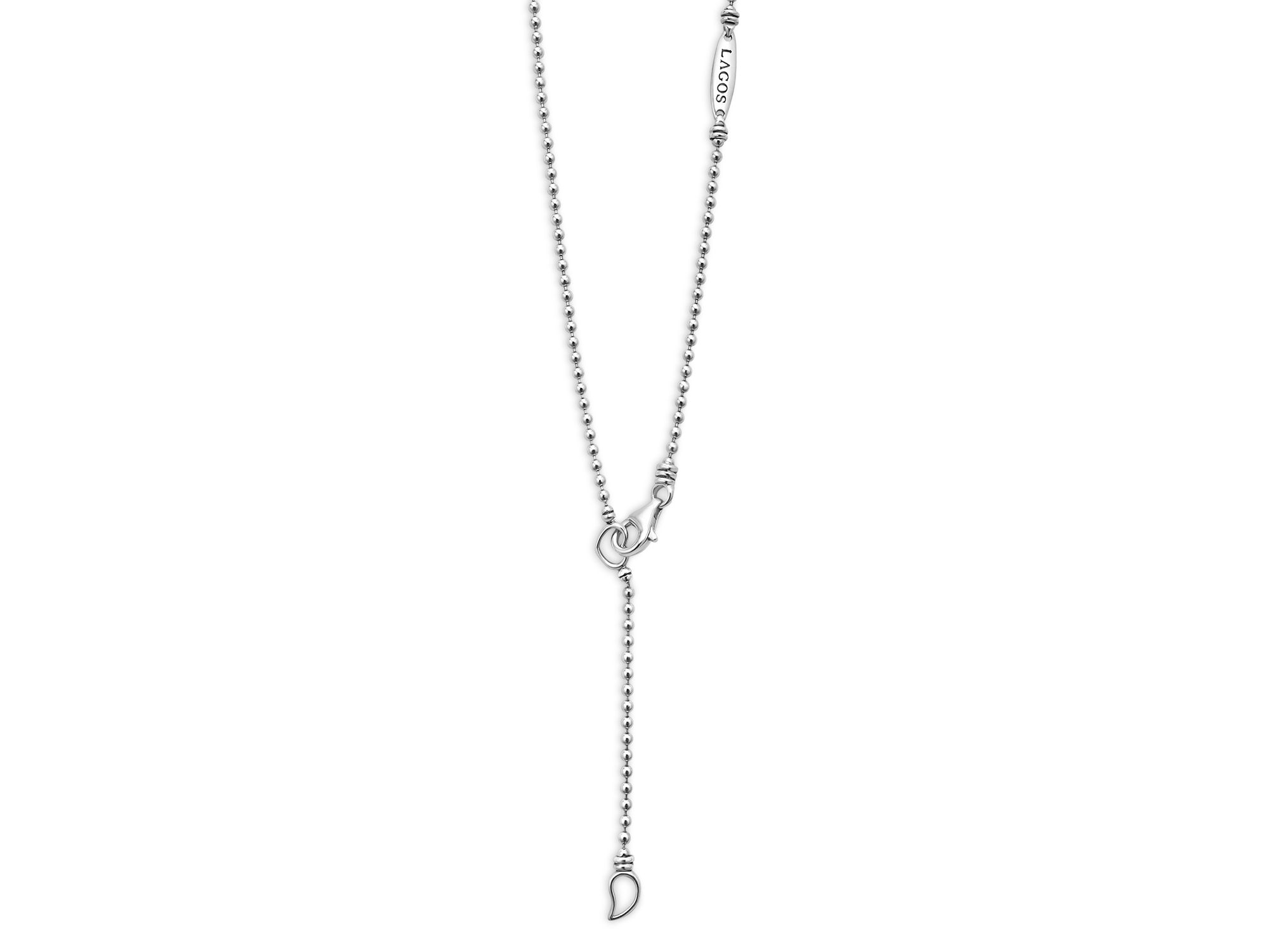 Sterling Caviar Spark Diamond U Pendant Necklace, 16-18" — Image 4