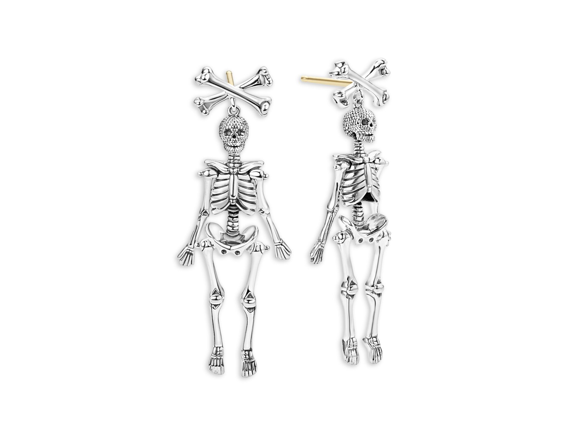 14K Yellow Gold & Sterling Rare Wonders Skeleton Drop Earrings — Image 3