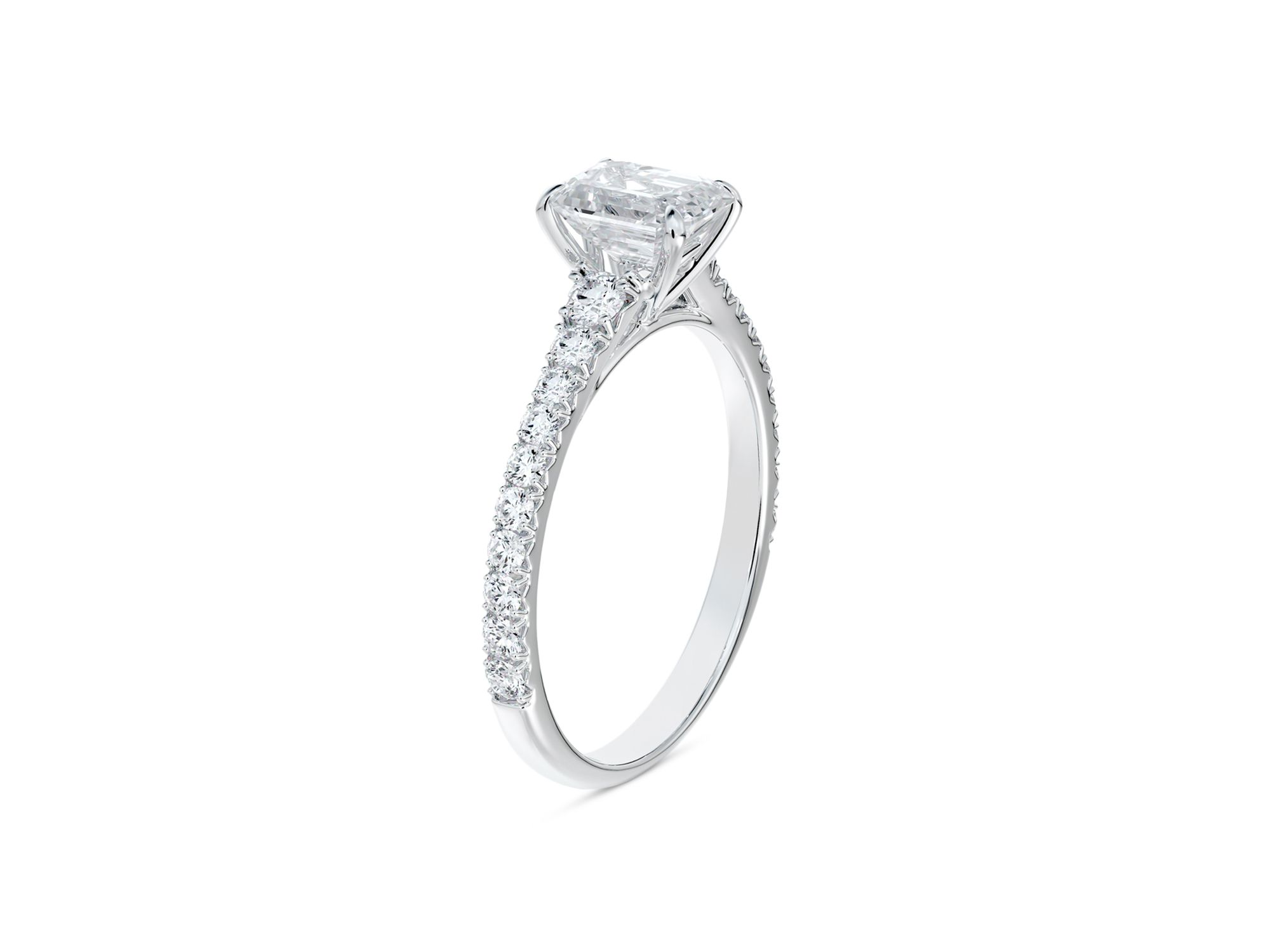 Platinum Icon Emerald-Cut Diamond Engagement Ring — Image 3