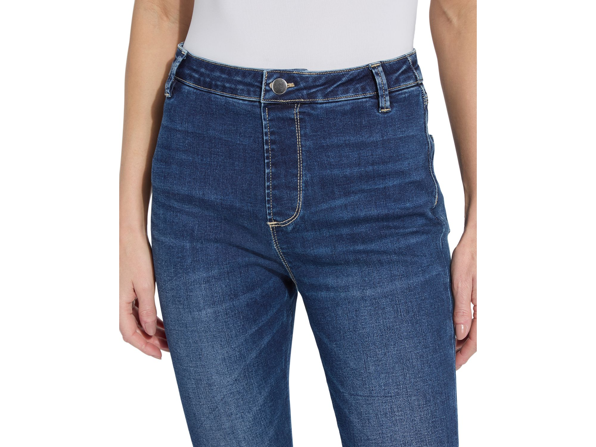 Estelle Everyday Flare Jeans in Dark Mid Wash — Image 3