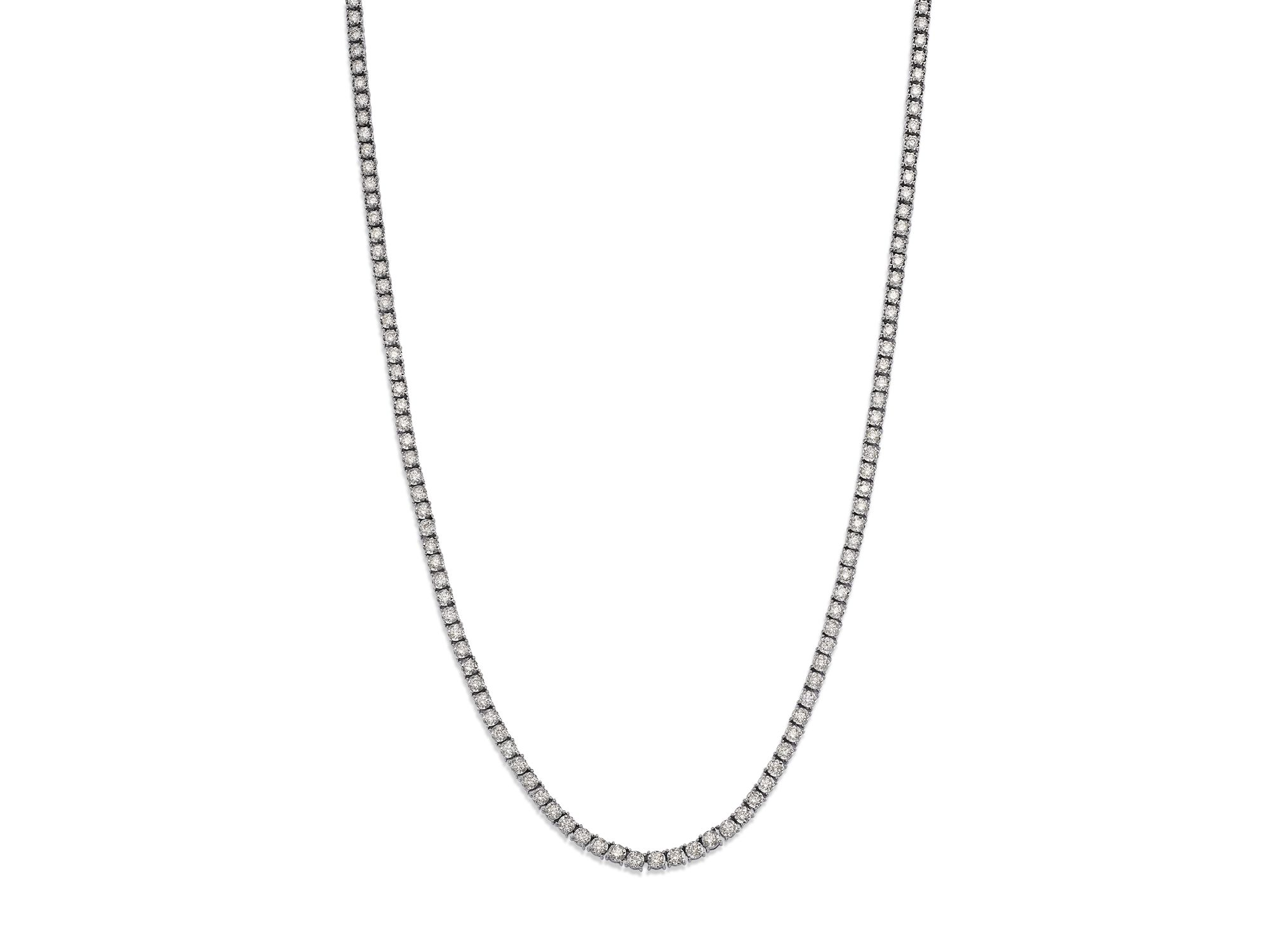 Diamond Classic Tennis Necklaces in 14K White Gold, 3.0-7.0 tcw — Image 8