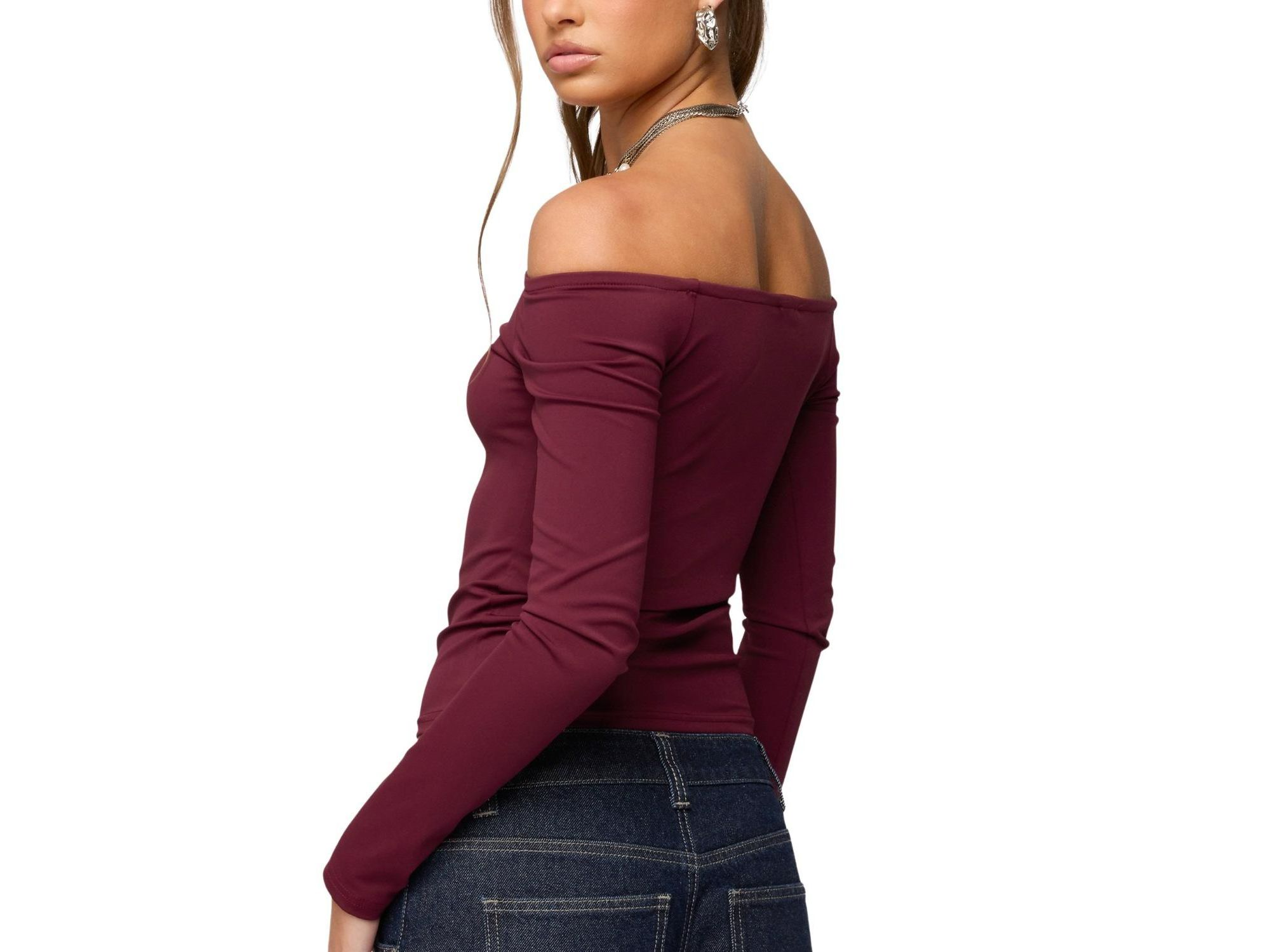 Katie Off Shoulder Long Sleeve Top — Image 3
