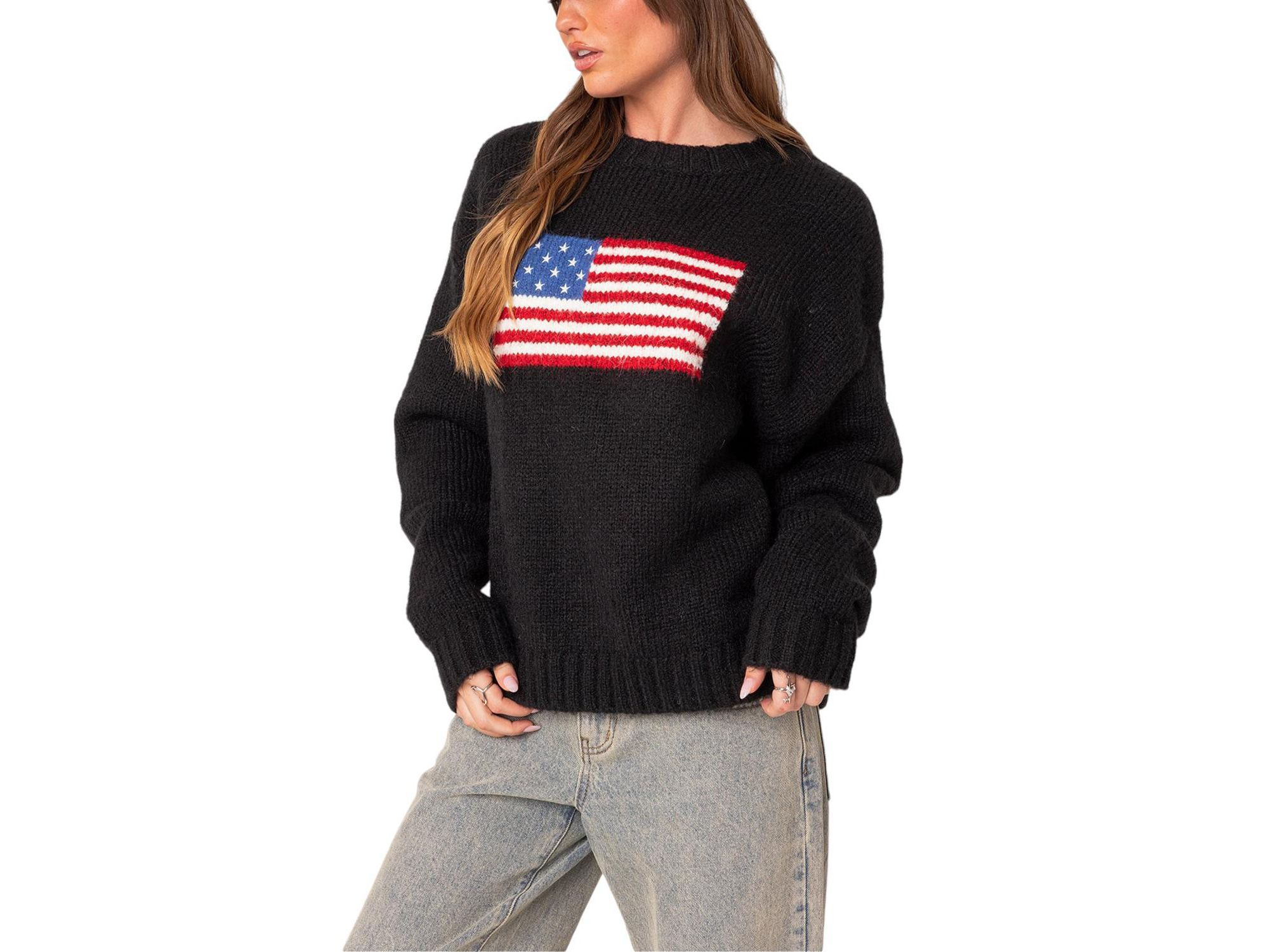 Usa Oversized Chunky Knit Sweater — Image 3