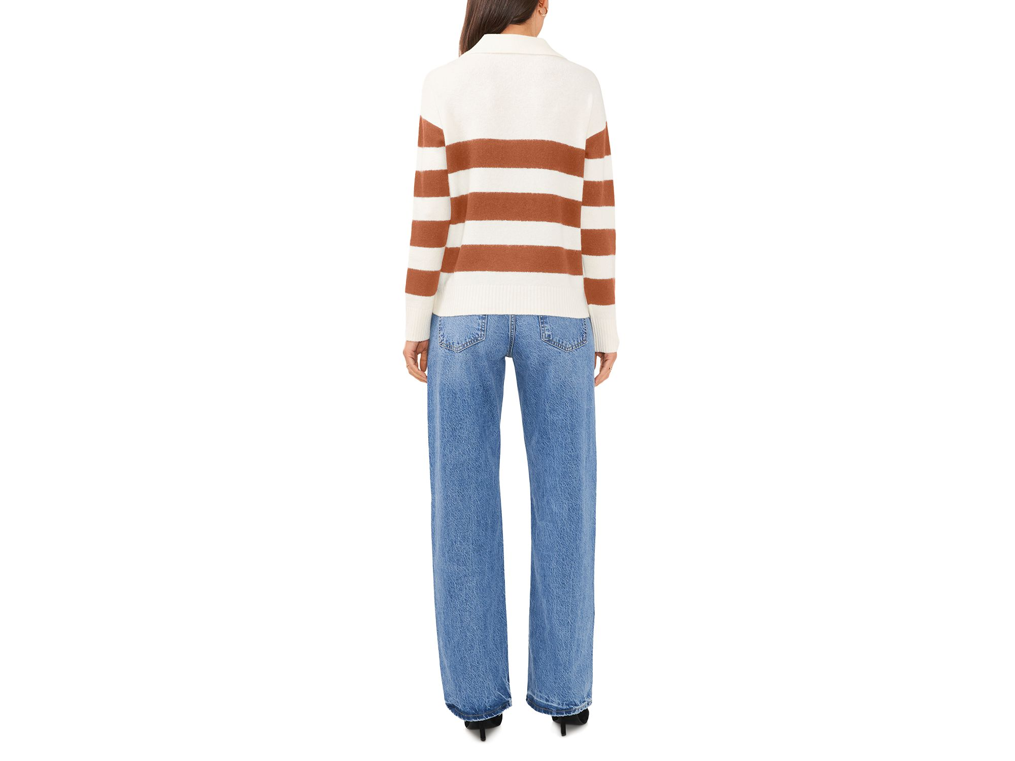 Striped Long Sleeve Polo Shirt — Image 3
