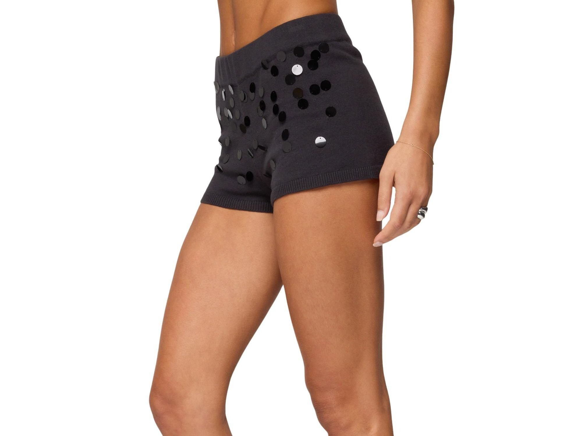 Cierra Sequin Knit Micro Shorts — Image 3