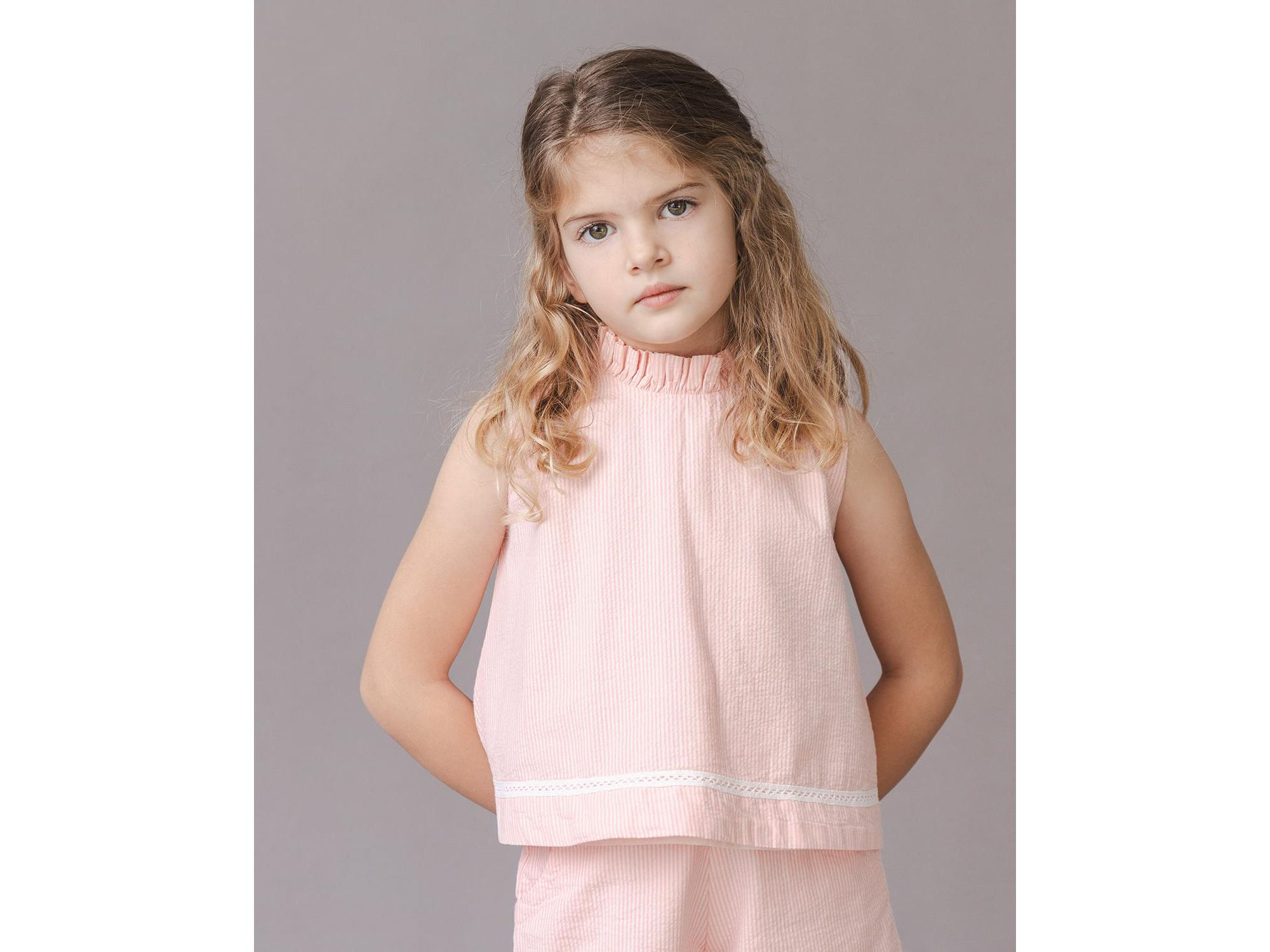 Girls' Organic Ruffle Neck Seersucker Top - Little Kid, Big Kid — Image 3