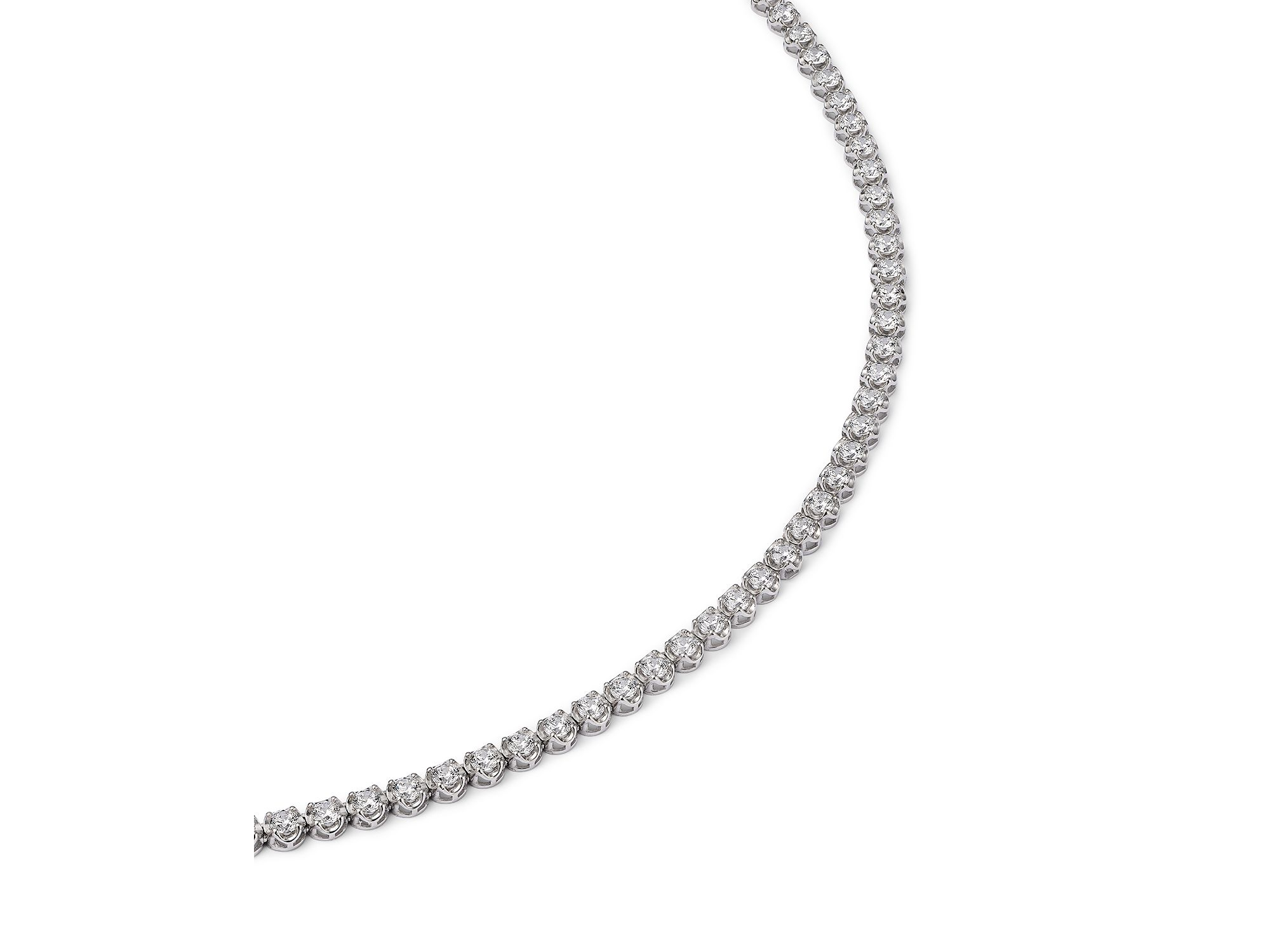 Certified Lab Grown Diamond Tennis Necklace in 14K White Gold, 5.0 tcw — Image 3