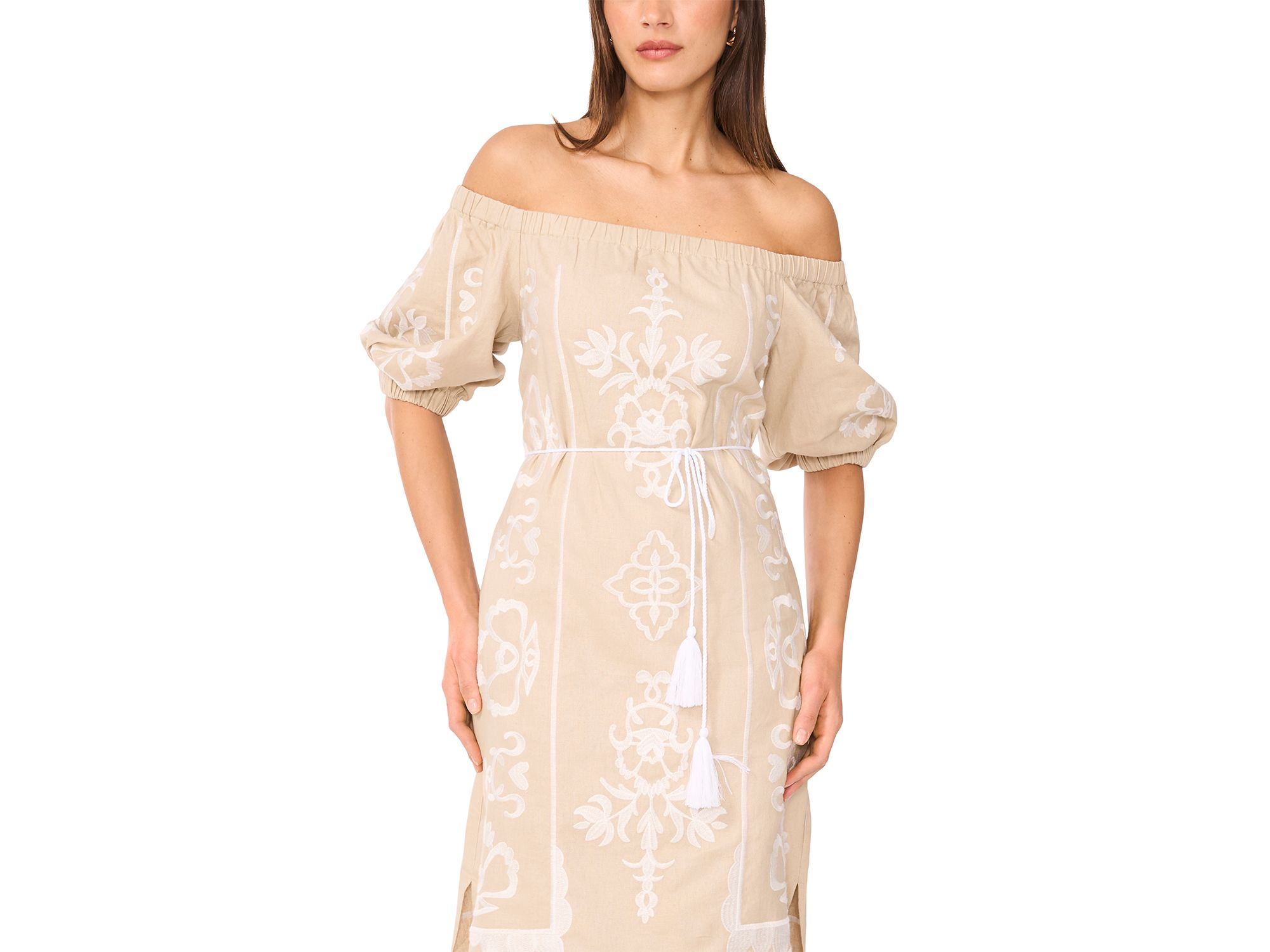 The Shoulder Tassel Tie Midi Dress — Image 3