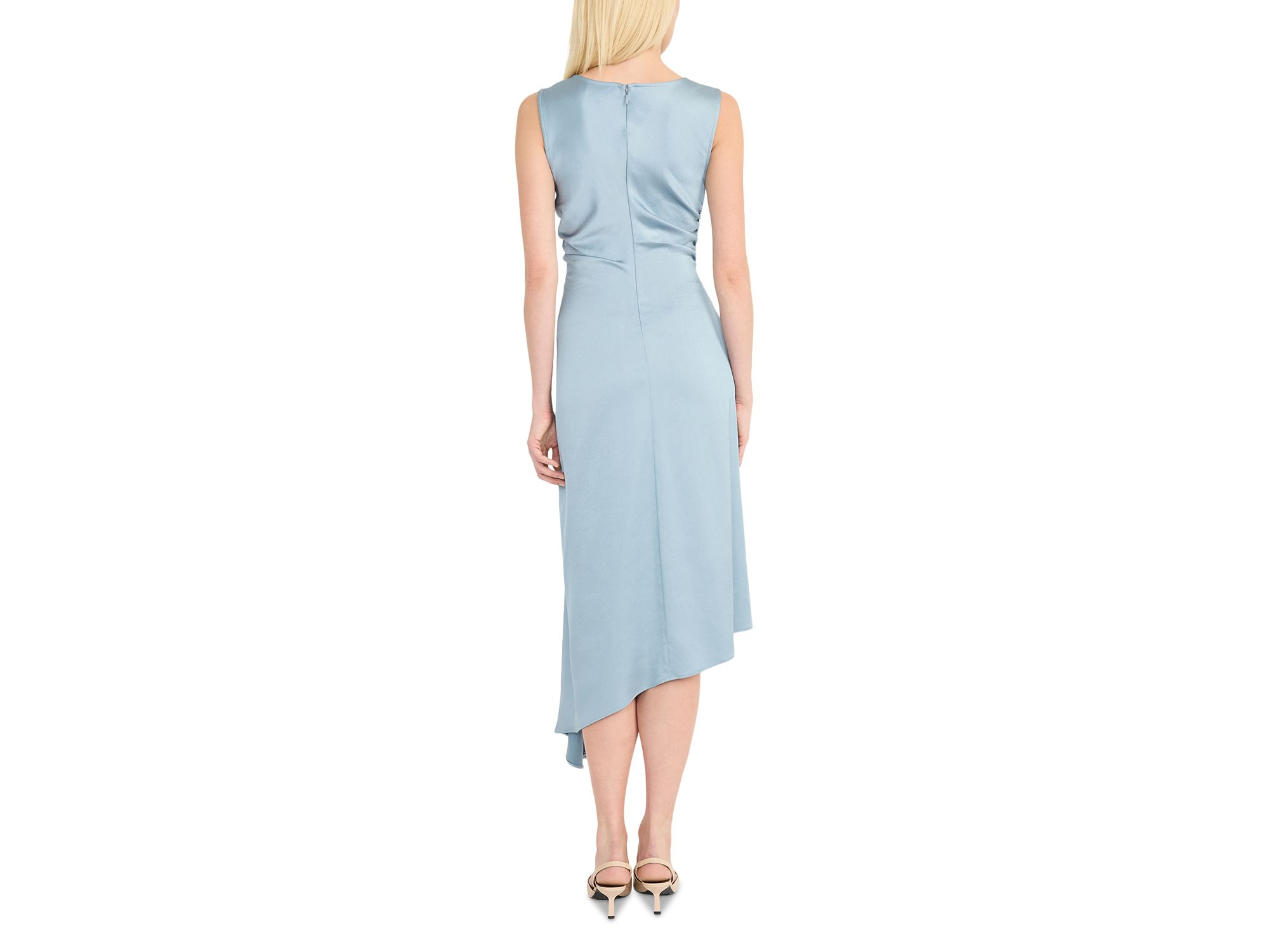 Boat Neck Asymmetric Midi Dress — Image 9