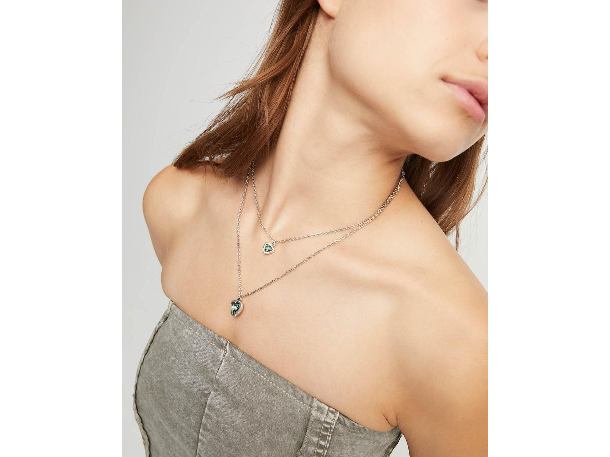 Green Triangle Pendant Necklace — Image 3
