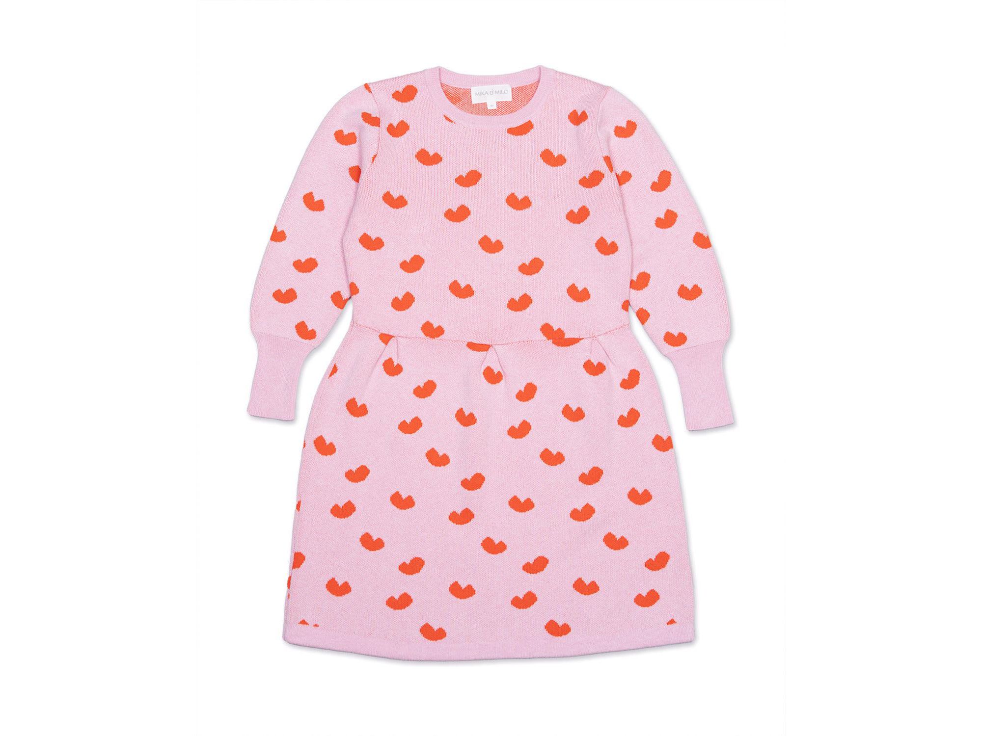 Girls' Hearts Long Sleeve Dress - Little Kid, Big Kid