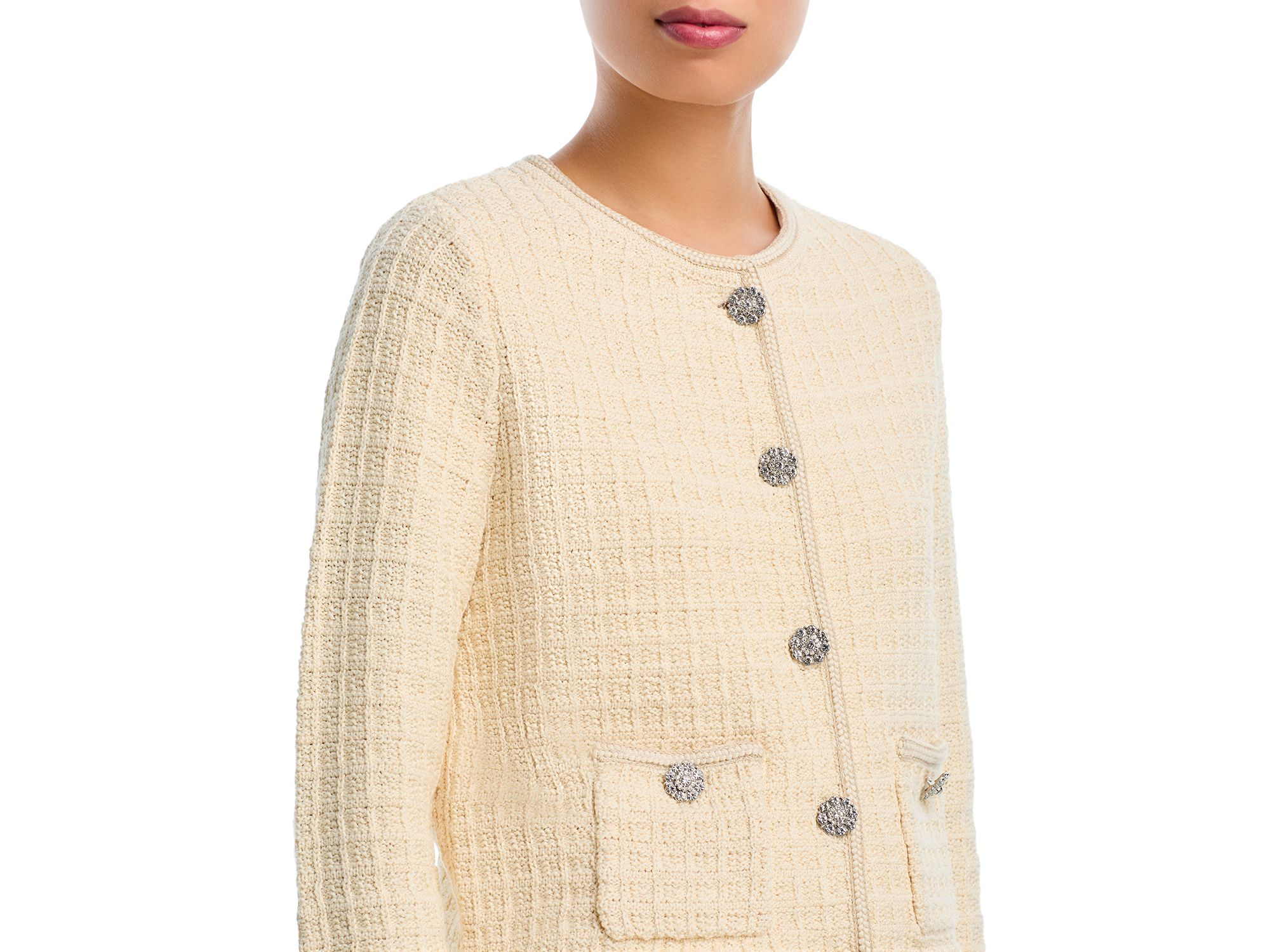Crystal Button Cardigan Sweater & Sweater Skirt - Exclusive — Image 3