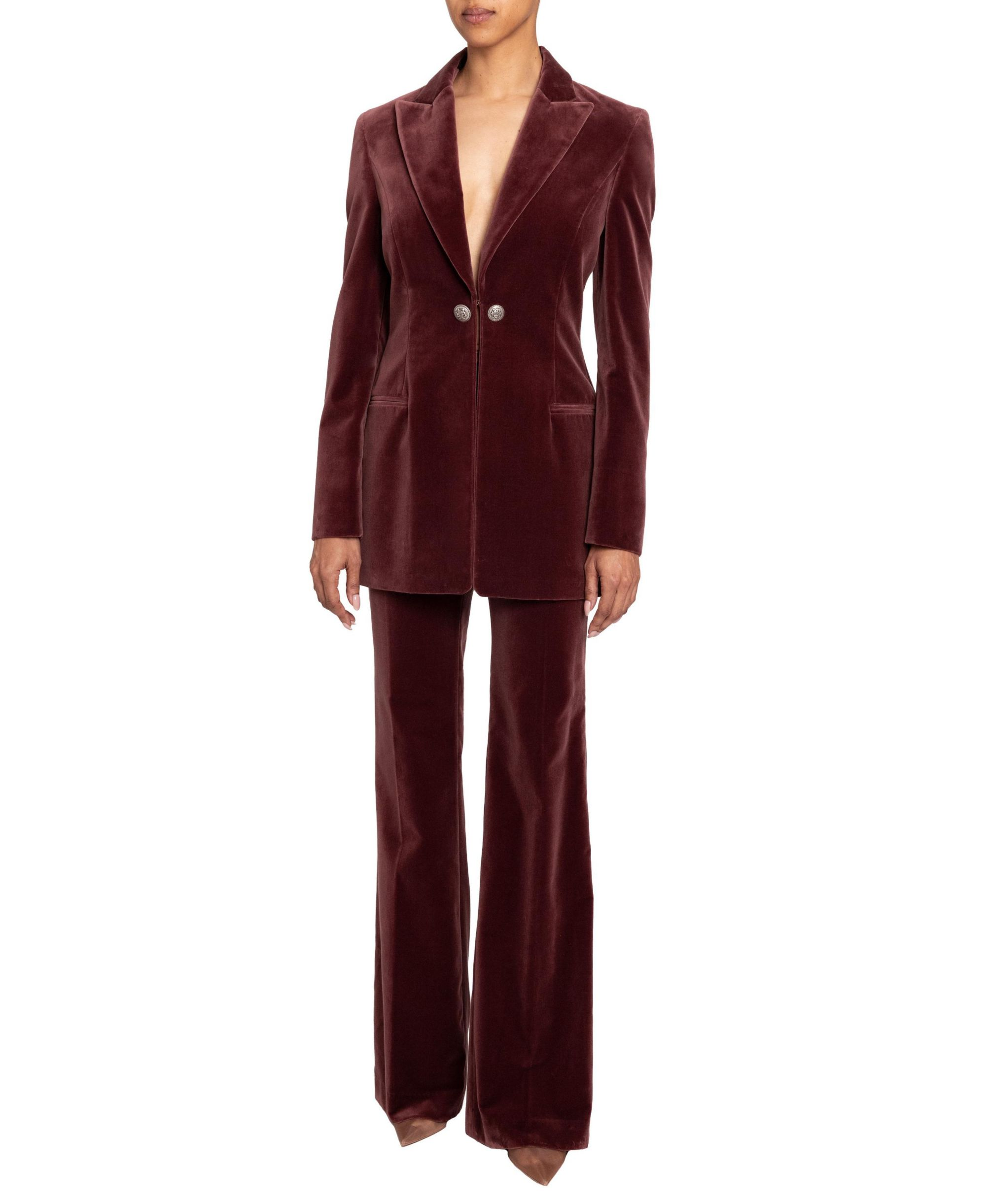 Elizabeth Flared Leg Pant in Luxury Velvet — Image 4