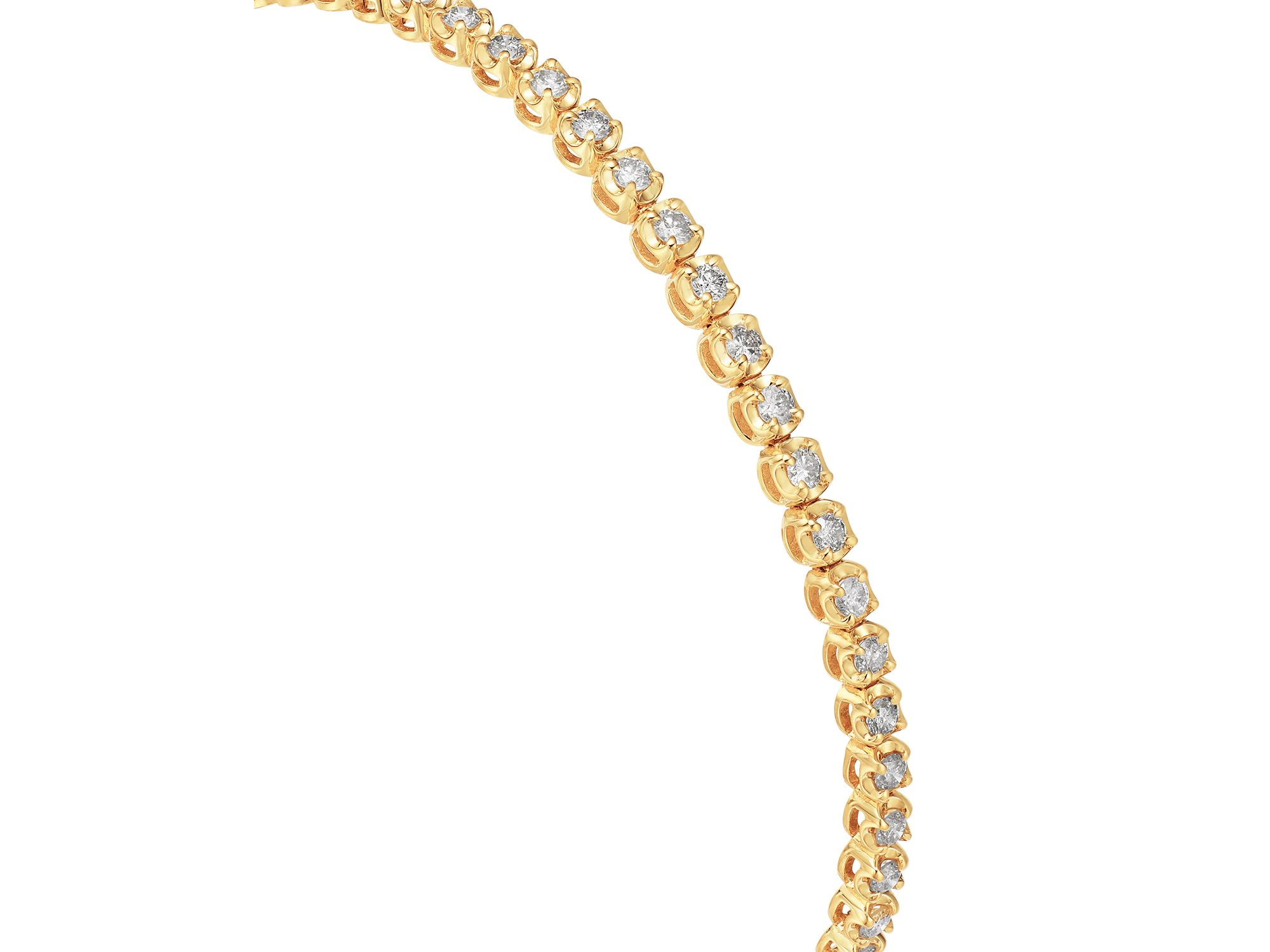 Diamond Crown Set Tennis Bracelet in 14K Gold, 1.50 tcw — Image 3
