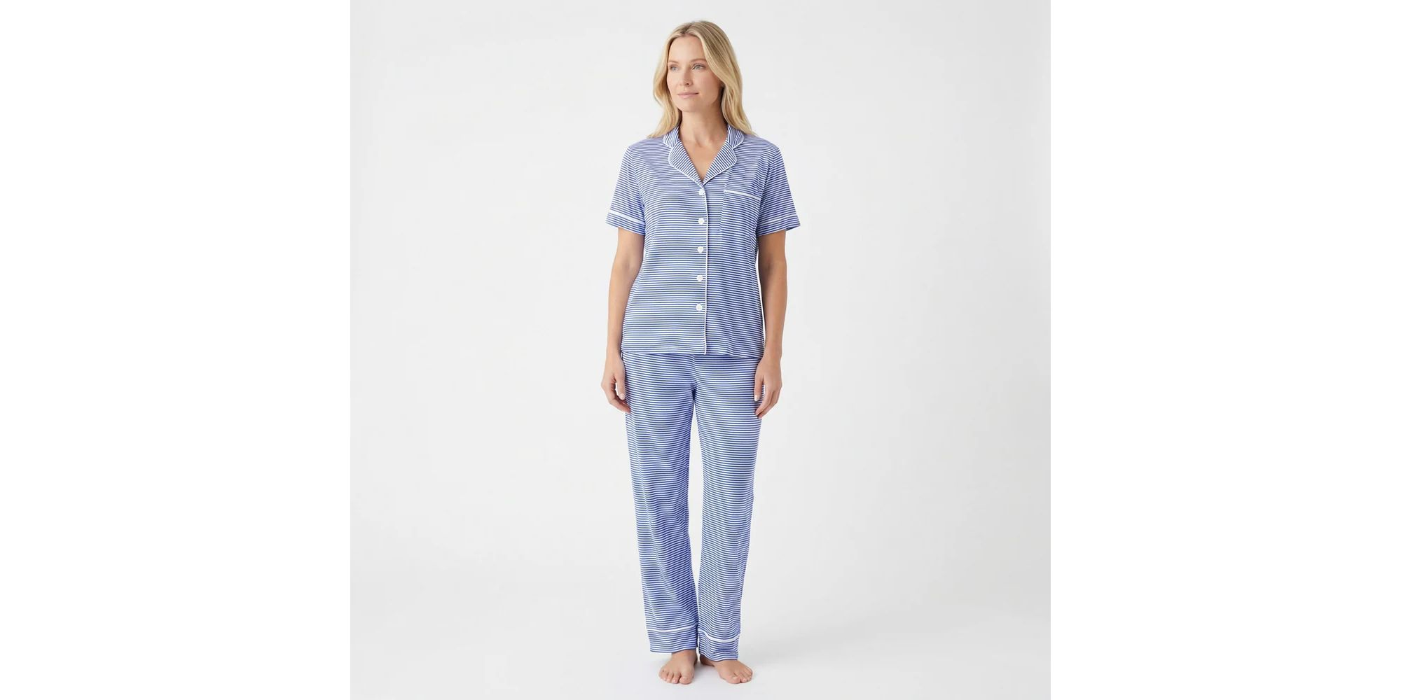 Evergreen Stripe Bamboo Pajama Set — Image 7