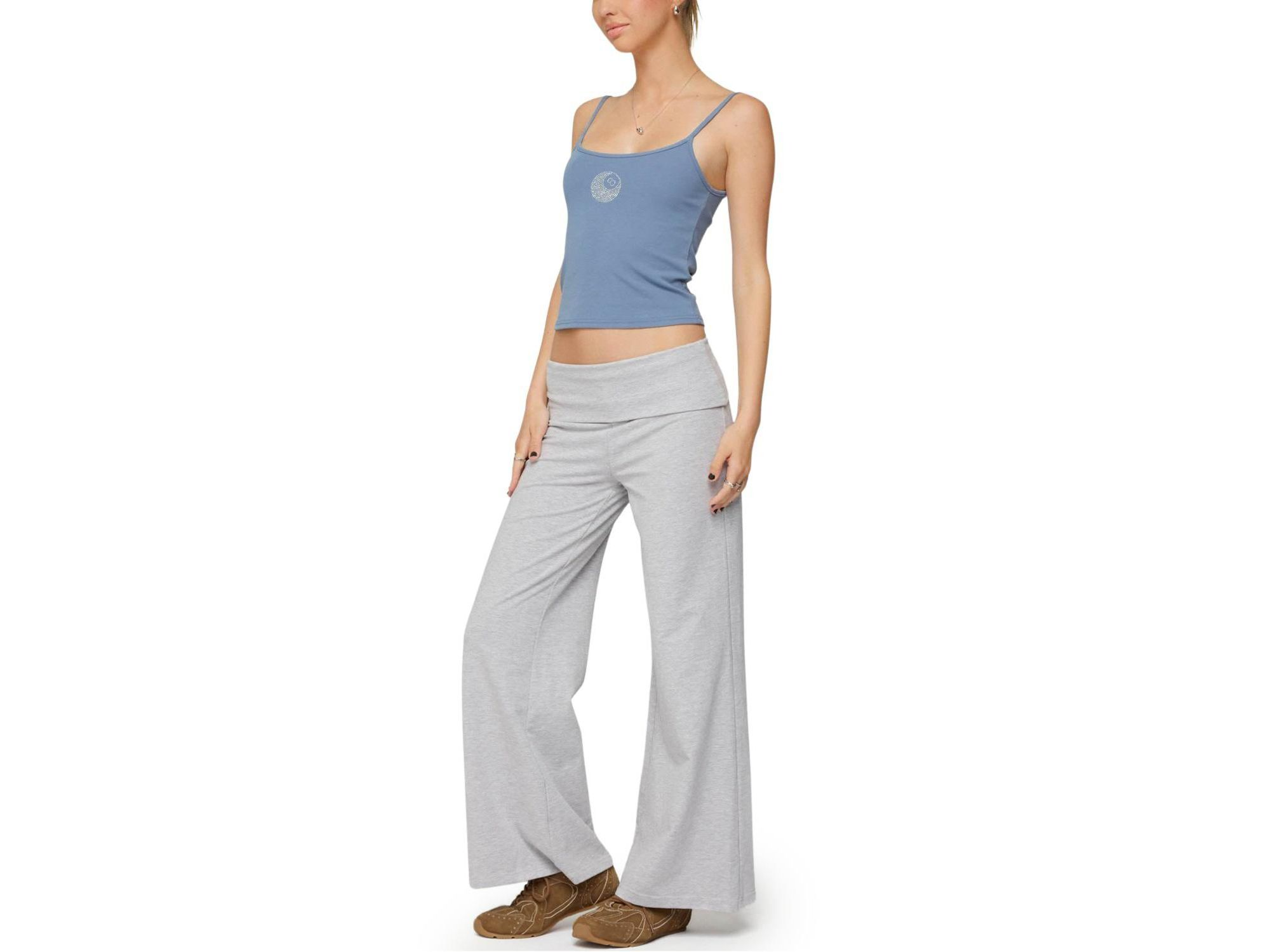 Petite Wide Leg Fold Over Pants — Image 3