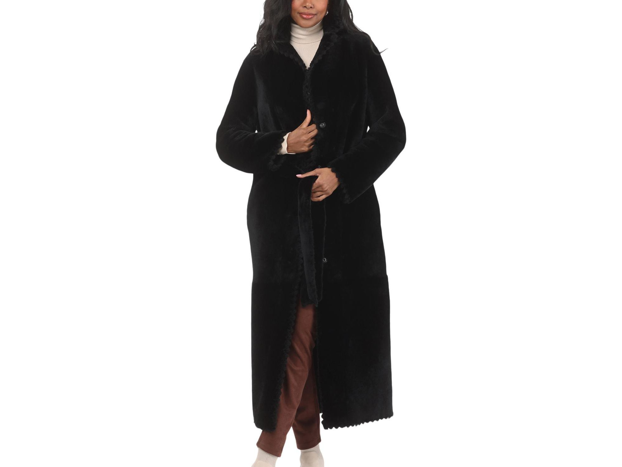 Reversible Shearling Lamb Coat — Image 3