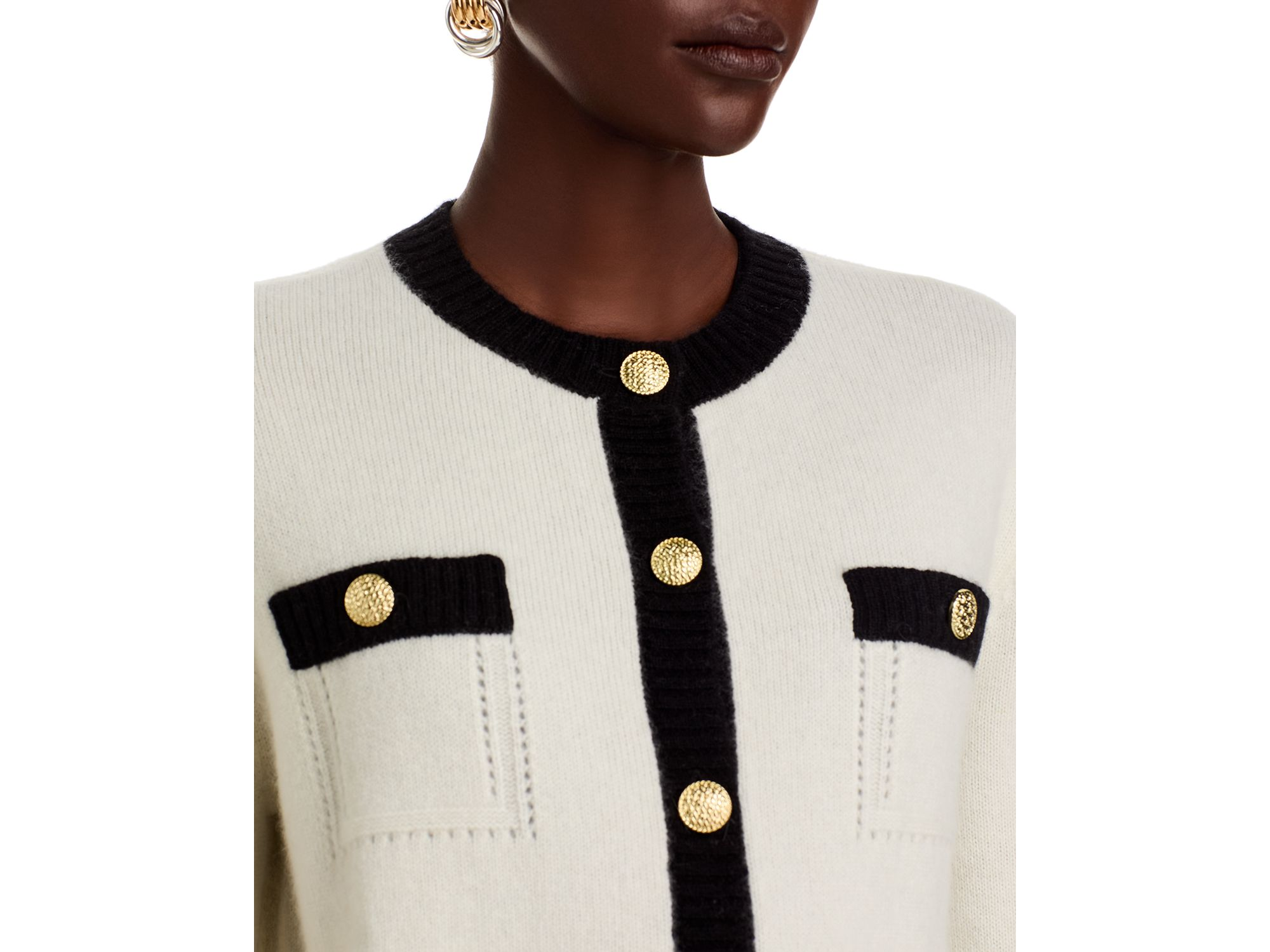 100% Cashmere Contrast Trim Cardigan - Exclusive — Image 4