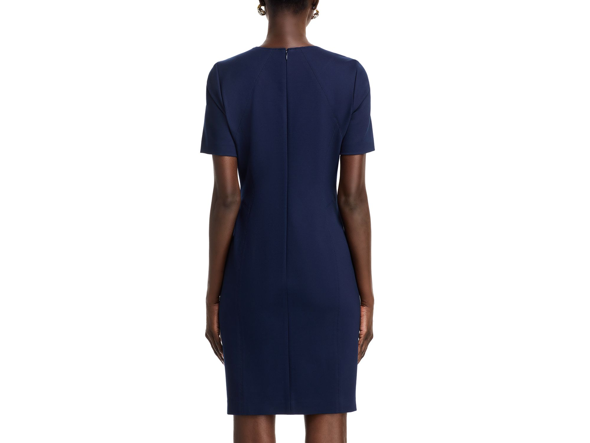 Judianne Short Sleeve Fitted Sheath Dress - Exclusive — Image 4