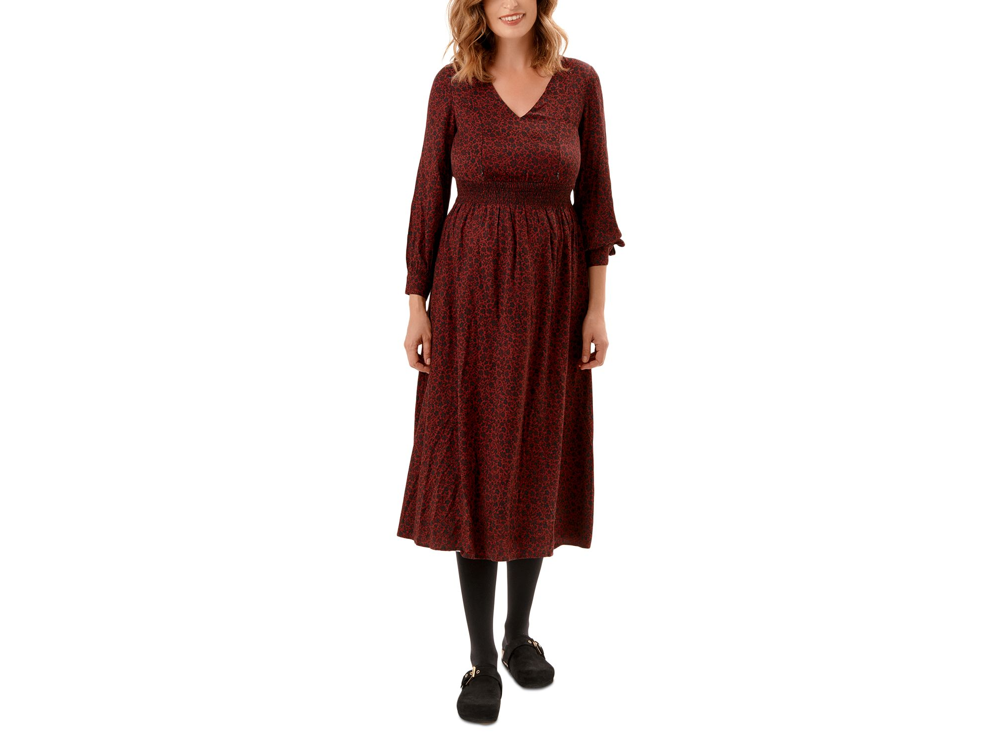 Leila Floral Print Maternity Nursing Dress — Image 4
