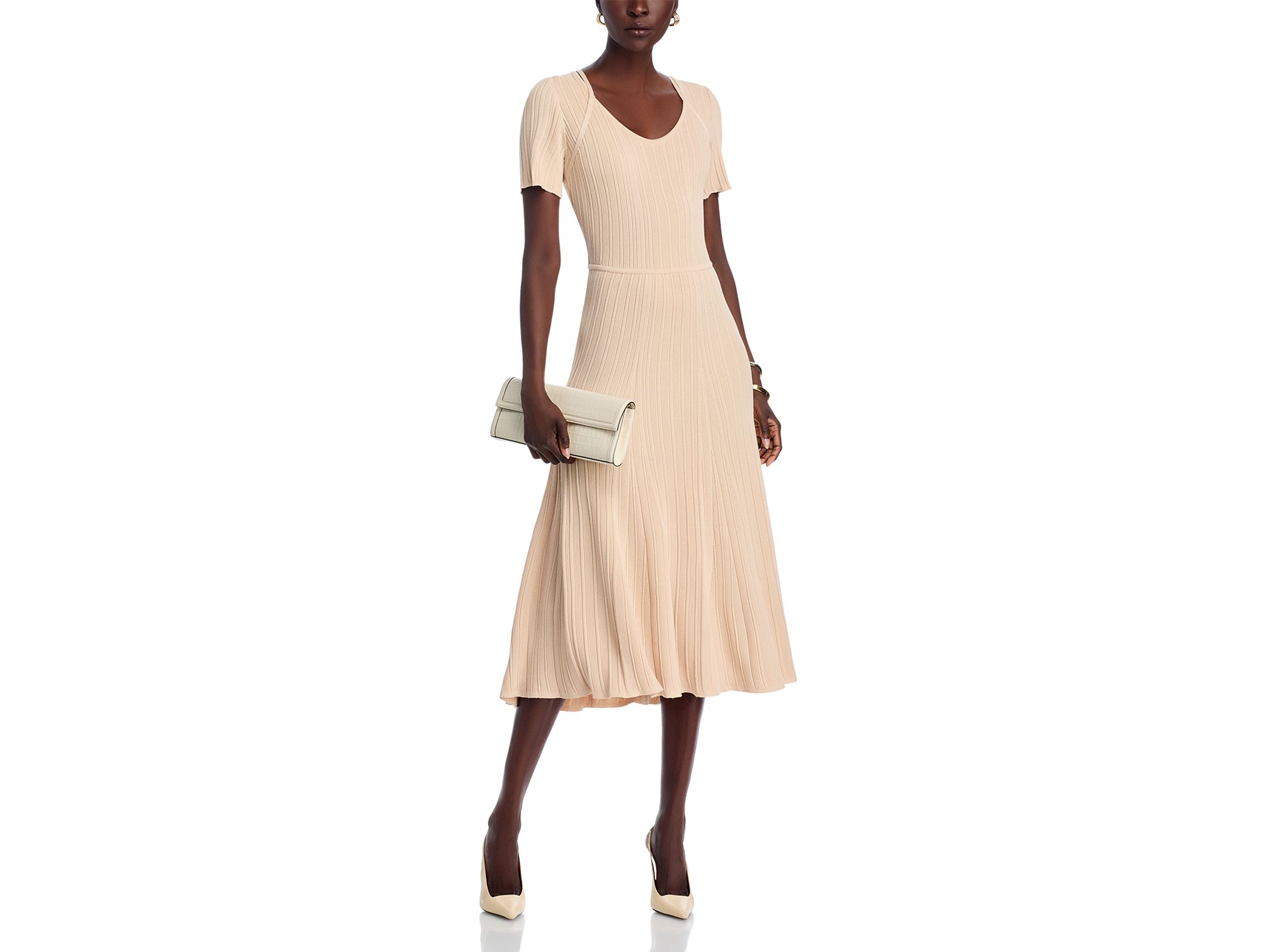 Knit Fit and Flare Dress — Image 3